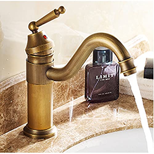 Antique Brass Kitchen Mixer Tap with Ceramic Valve - Classic Traditional Faucet for Farmhouse, Vintage & Rustic Style Kitchens - Perfect for Sink, Bar, Wet Bar & Butler Pantry