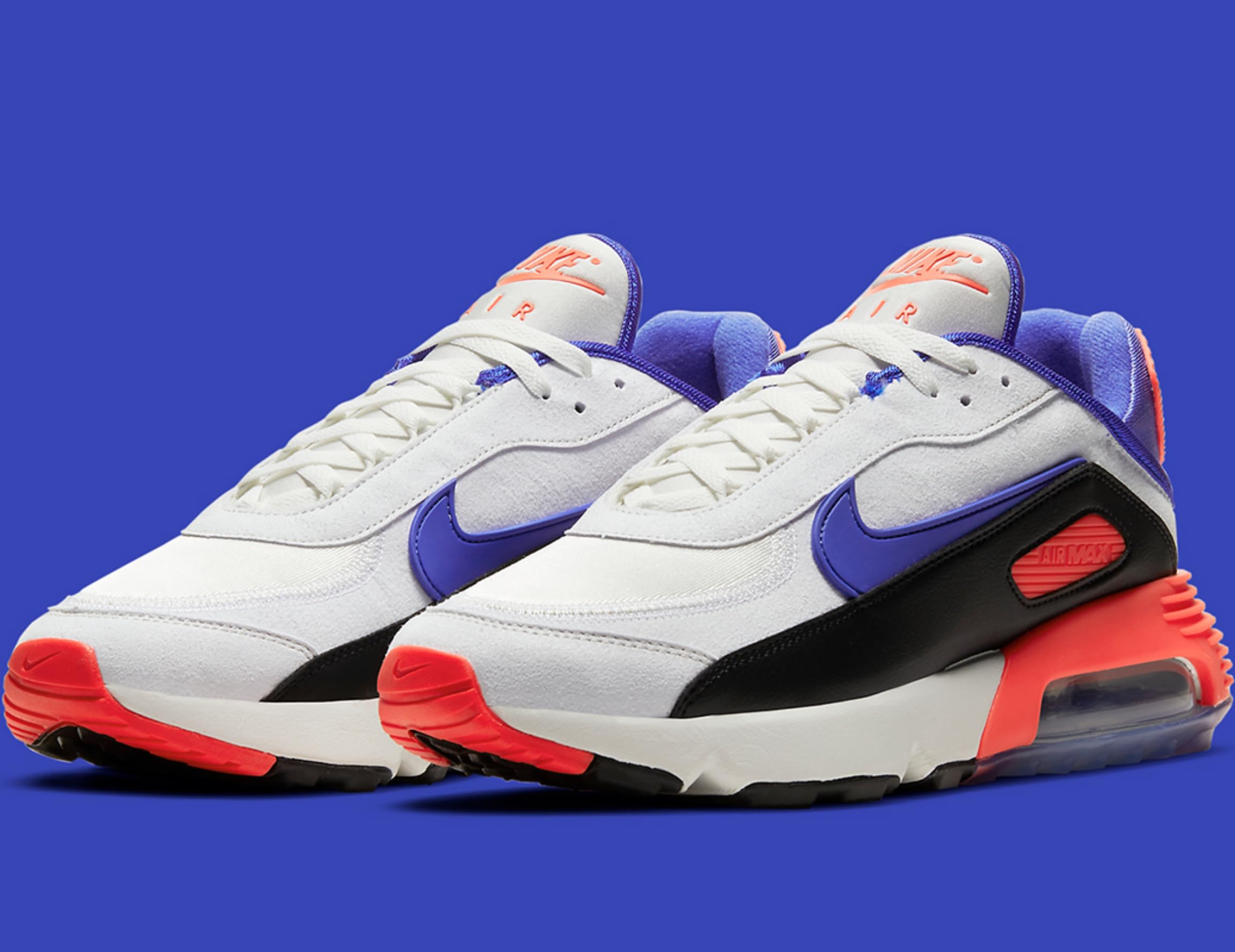 Nike Air Max 2090 EOI Men's Running Shoes - Size 9.5, White/Blue/Crimson - Lightweight Cushioned Sneakers for Jogging, Gym & Casual Wear