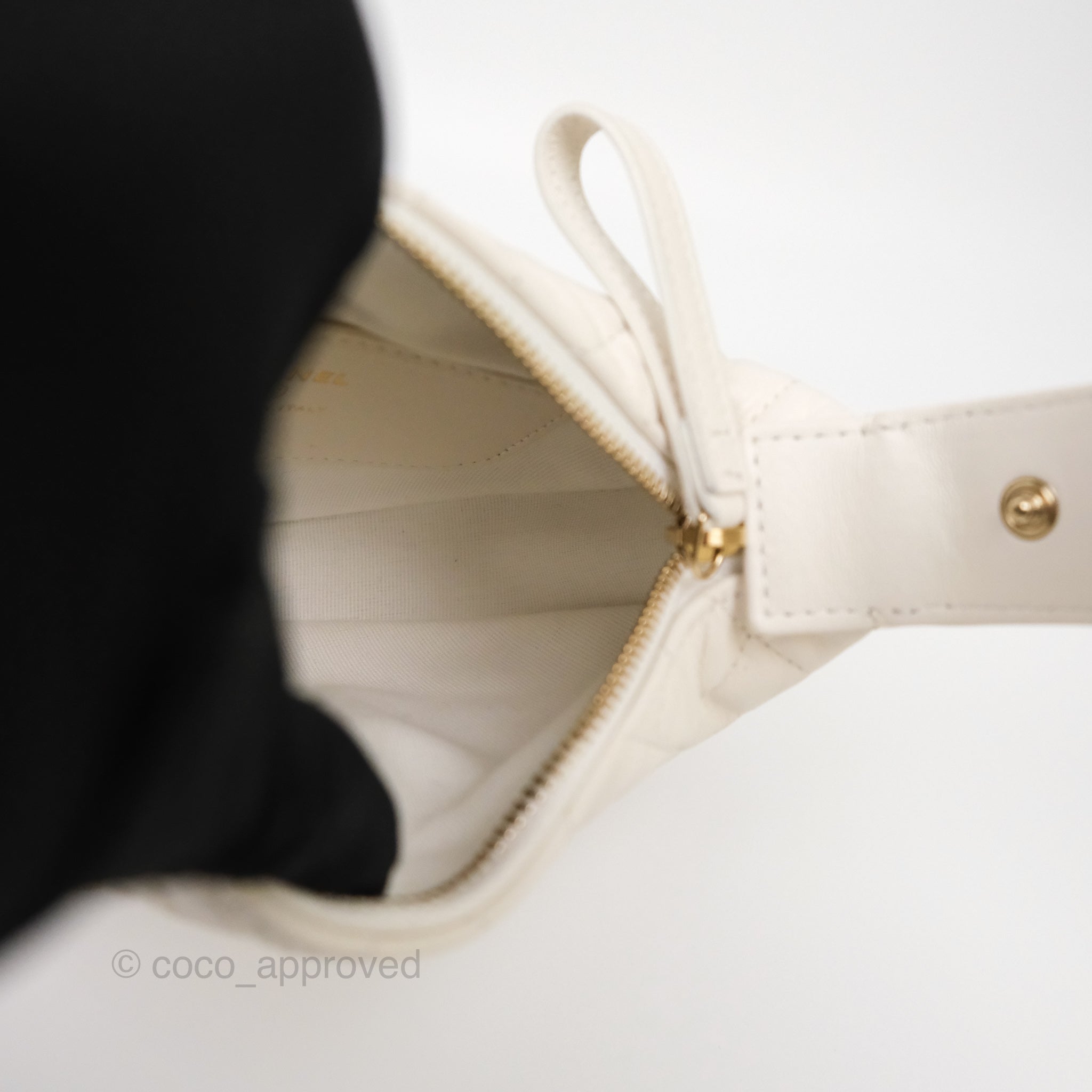 Chanel Chain Around Mini Hobo Bag in White Lambskin Leather with Gold Hardware 23C - Perfect for Evening Events & Luxury Fashion Accessories