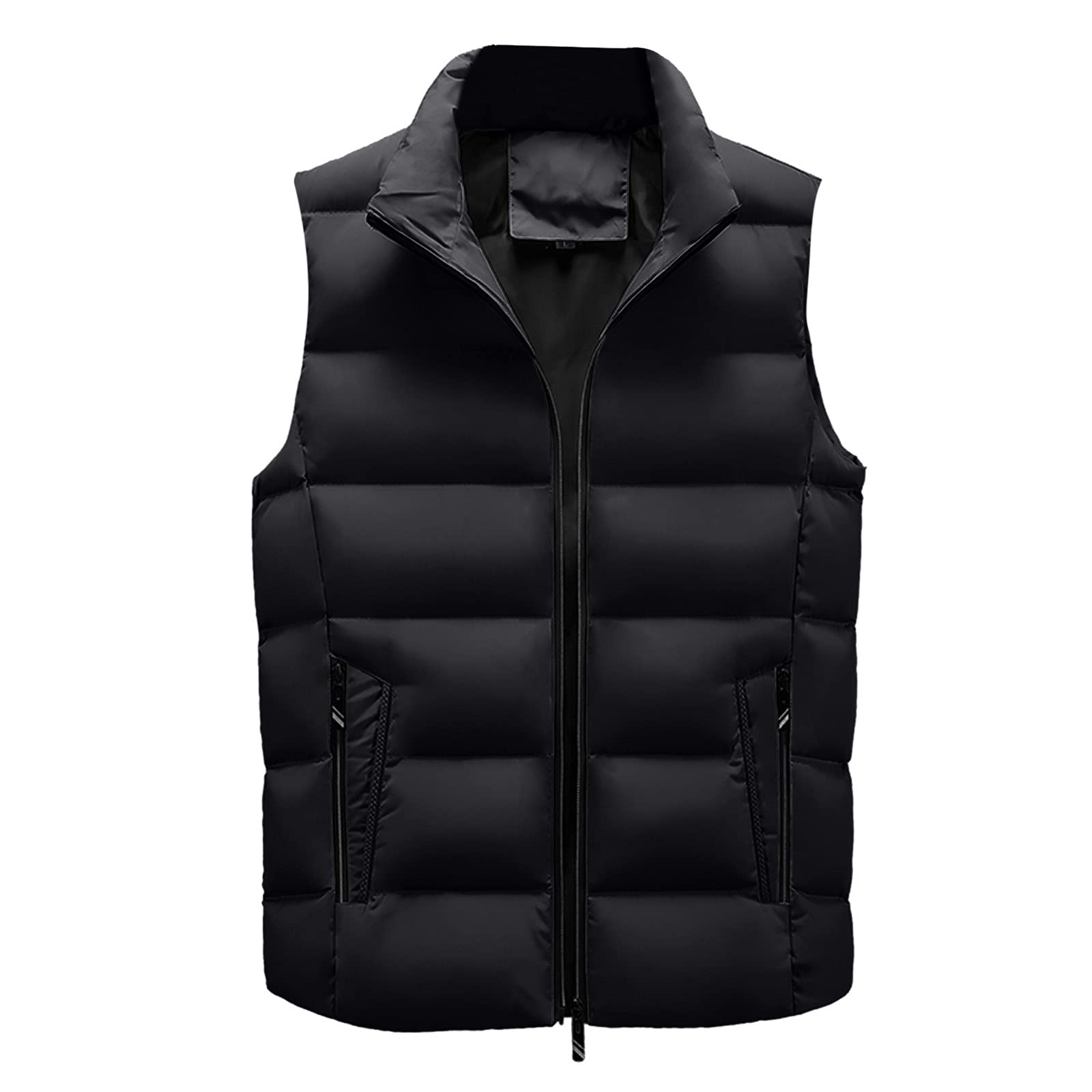 Men's Winter Puffer Vest Jacket - Sleeveless Stand Collar Full Zip Waistcoat | Warm Quilted Insulated Vest for Outdoor Activities, Hiking & Casual Wear