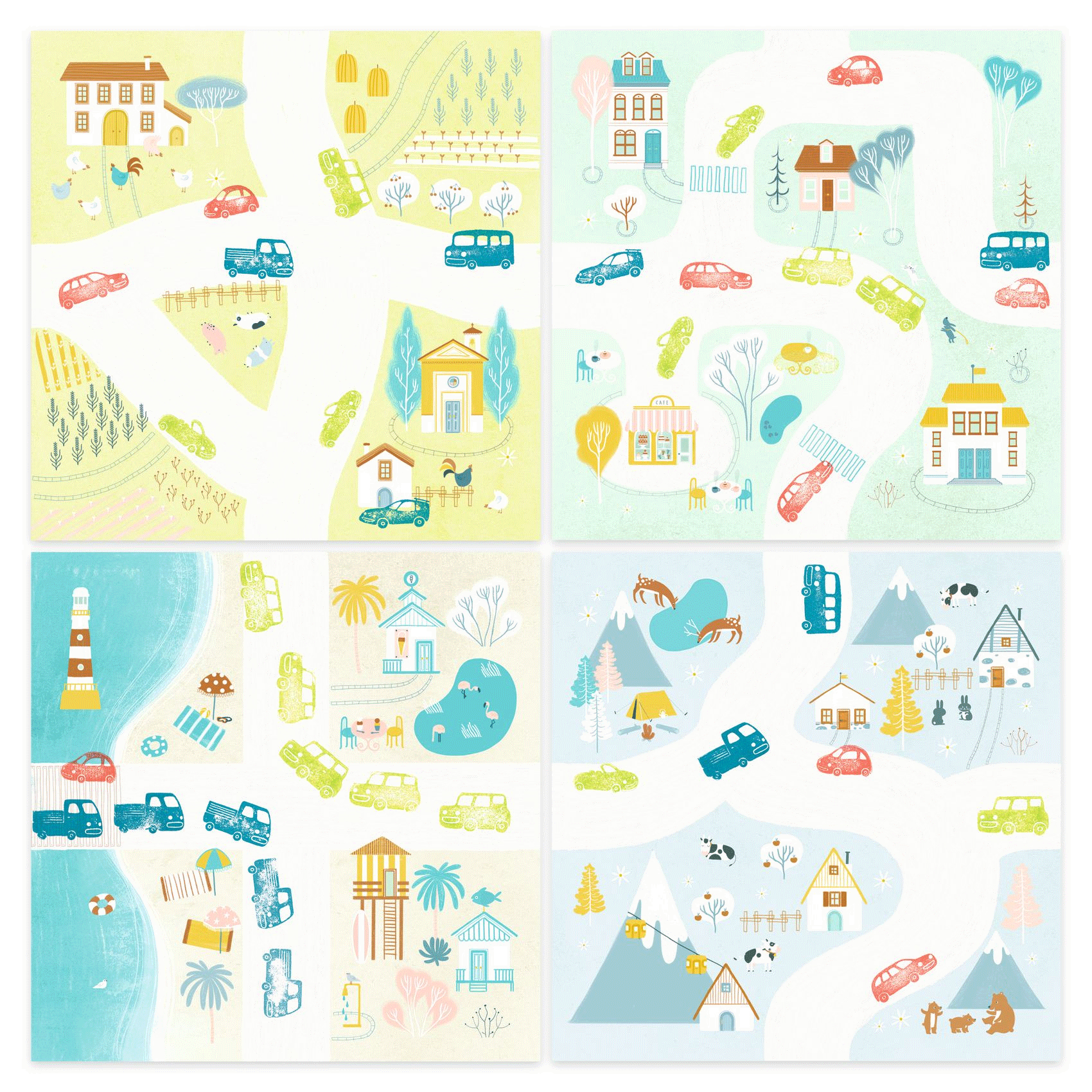 Djeco Traffic Stamp Art Set for Kids - Creative Stamping Kit with Road Signs, Vehicles & Traffic Scenes - Perfect for Classroom Activities, DIY Crafts & Educational Play
