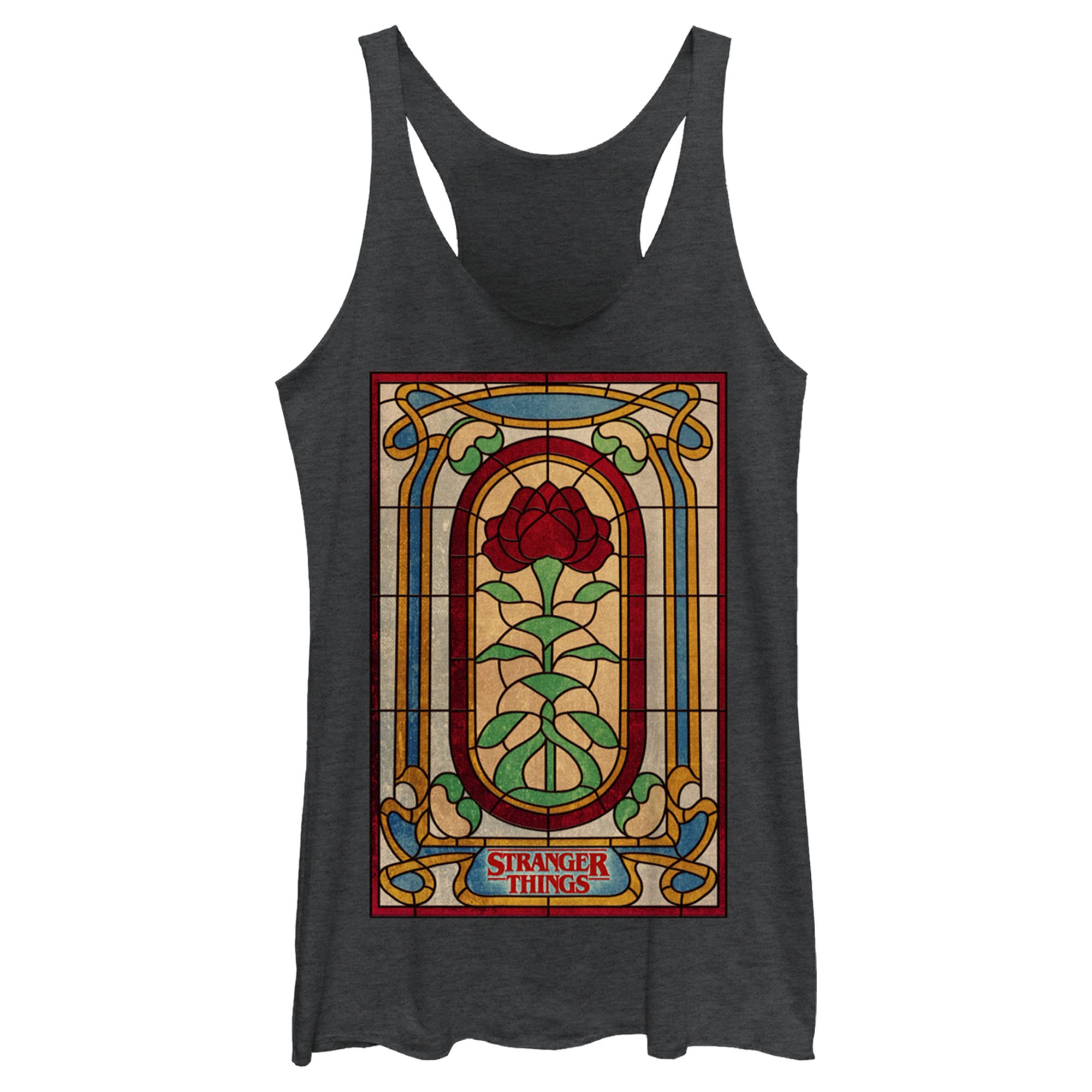 Women's Stranger Things The Rose of Life Racerback Tank Top | Graphic Tee for Fans | Perfect for Cosplay, Halloween & Casual Wear