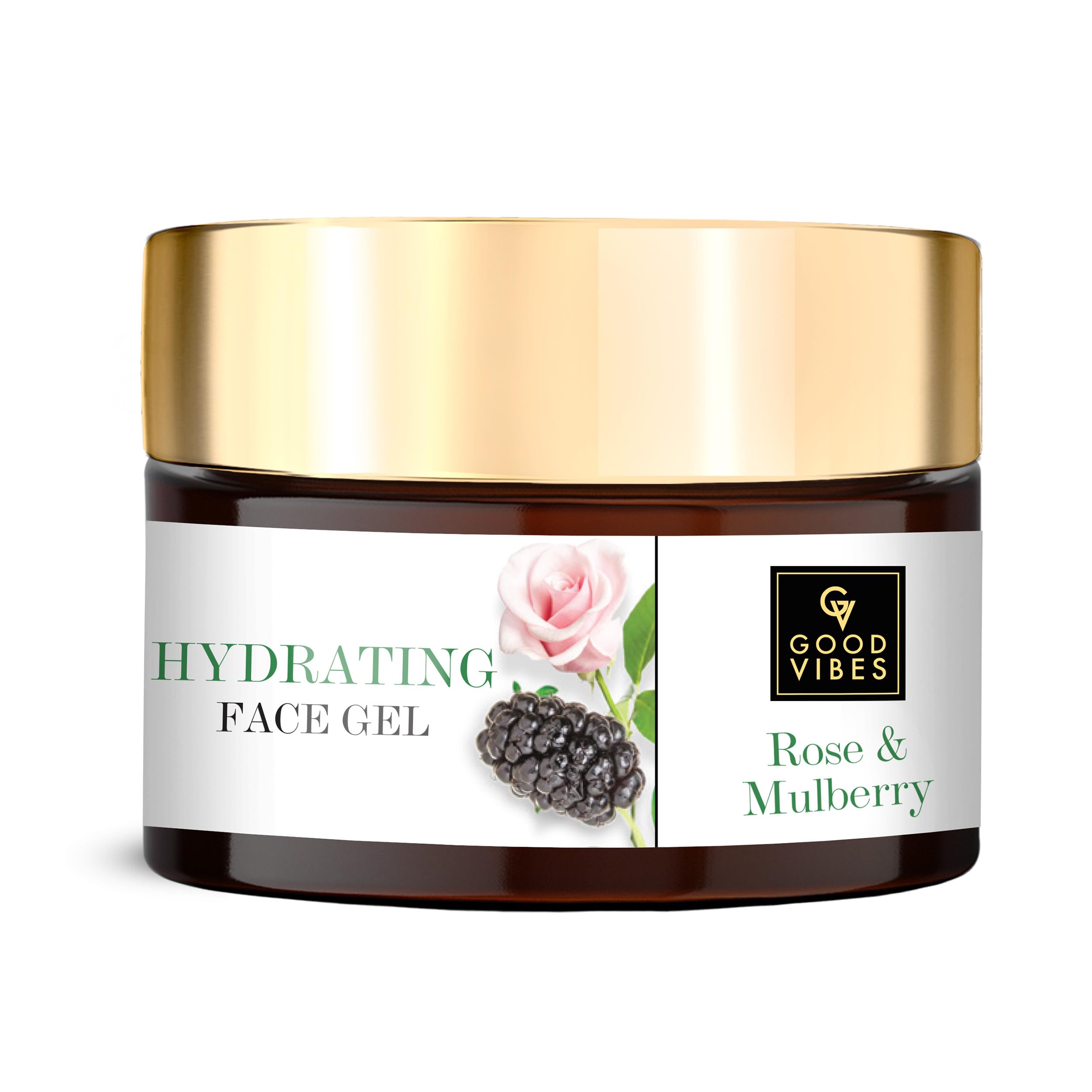 Good Vibes Rose & Mulberry Gel - 50g | Brightening & Hydrating Face Gel for Glowing Skin | Acne Treatment & Hair Loss Prevention | Vegan & Cruelty-Free | Perfect for Daily Skincare & Nighttime Routine