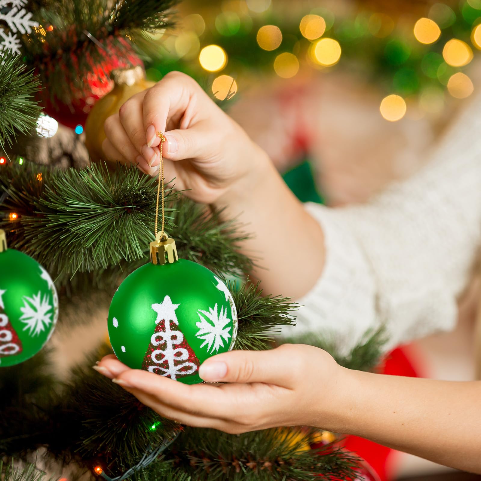 6 Pack Shatterproof Christmas Ball Ornaments for Tree Decor - 2.36 Inch Green Holiday Hanging Balls (2025 New Collection) - Perfect for Christmas Tree Decorating, Home Party, and New Year Festive Decorations