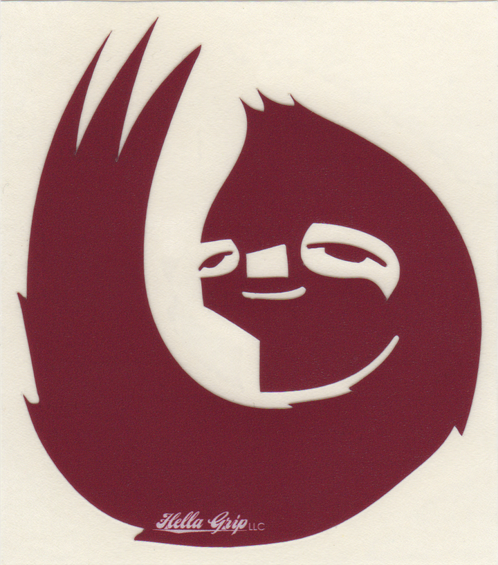 Hella Grip OG Sloth Die Cut Sticker - Waterproof Vinyl Decal for Laptops, Cars, Bikes & DIY Crafts