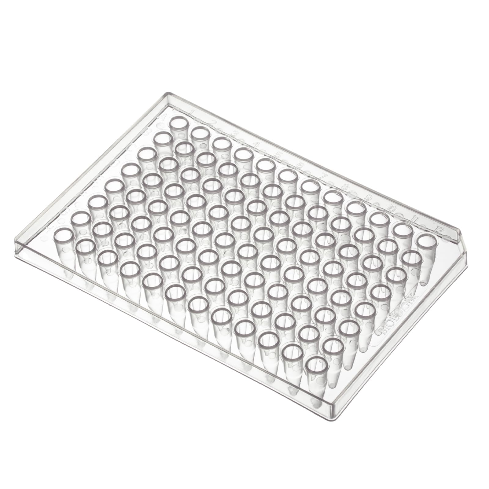 0.2ml 96-Well PCR Plates, Half-Skirted, Clear Polypropylene PCR Plate - 100 Plates Ultra-Thin Wall Tubes, DNase/RNase Free - Ideal for PCR, qPCR, DNA/RNA Amplification & Molecular Biology Research