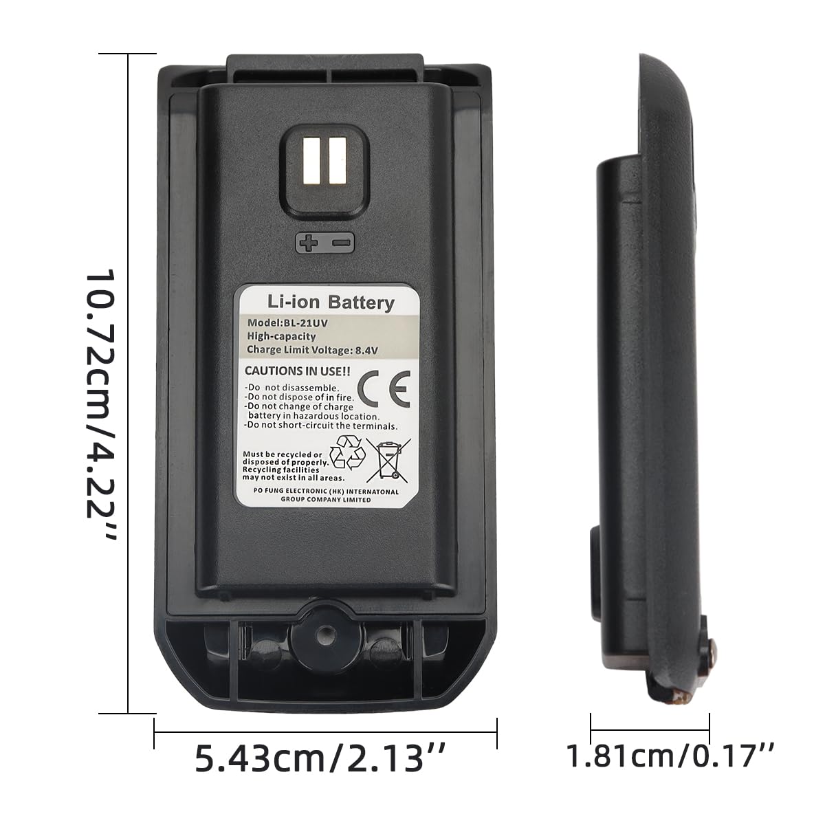 Original BAOFENG UV-21R Li-ion Battery Pack - High Capacity Replacement Battery for UV-21R/UV-21 PRO/GM21 Two-Way Radios - Perfect for Outdoor Adventures, Construction Sites & Emergency Communication