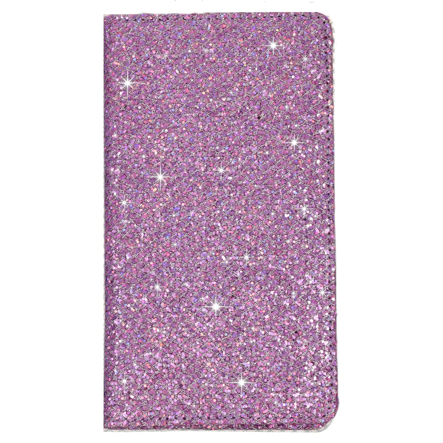 Sparkly Rhinestone Checkbook Cover for Women - Diamond Purple RFID Blocking PU Leather Checkbook Holder with Pen Loop & Card Slots | Stylish & Secure Wallet for Personal Checks, Ideal for Everyday Use & Gift Giving