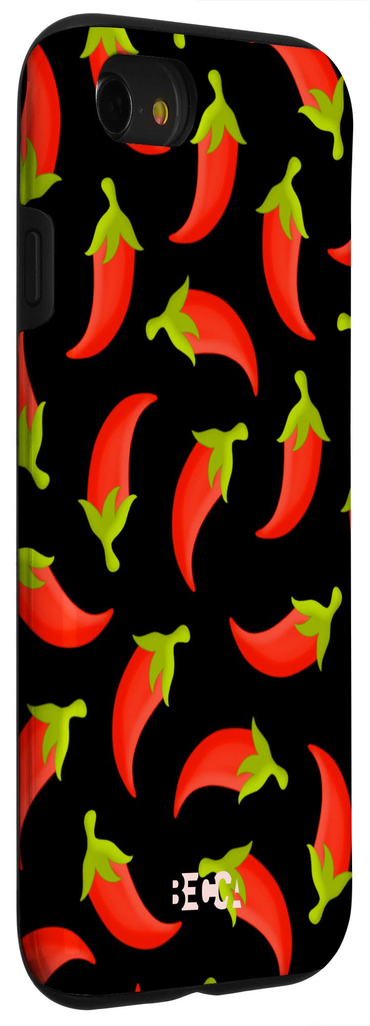 iPhone SE (2020)/7/8 Spicy Chili Lover Pepper Sauce Stay Spicy Black Phone Case - Perfect for Foodies & Spice Enthusiasts