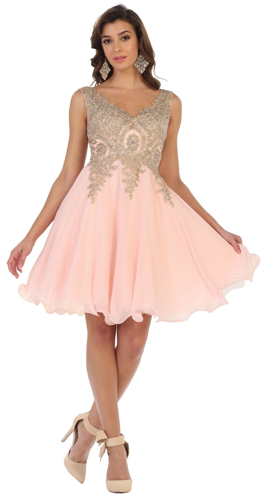 May Queen MQ1417 Women's Elegant Semi-Formal Cocktail Party Dress - Perfect for Evening Events, Weddings & Special Occasions