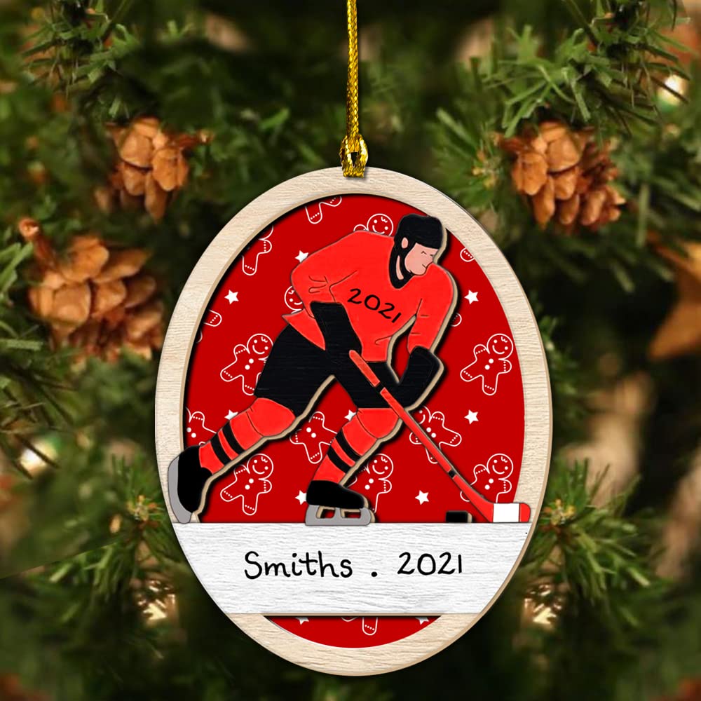 Custom 3D Wood Hockey Christmas Ornaments - Personalized Sports Decor for Tree, Gift & Holiday Collection (10-Pack) | Perfect for NHL Fans, Team Spirit & Festive Home Decor