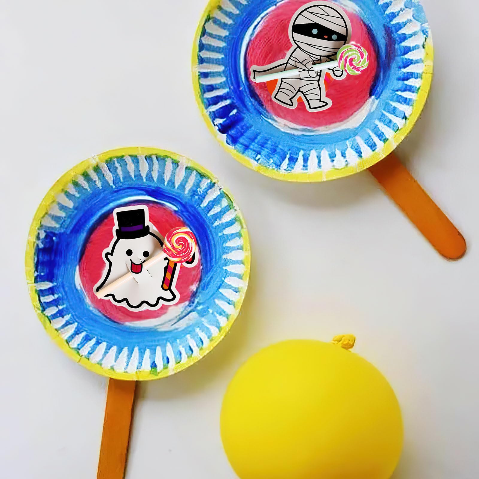 100Pcs Halloween Lollipop Wrappers - Cute Mummy Cartoon DIY Candy Wrapping Cards for Halloween Party Decorations, Trick or Treat Favors, Classroom Treats & Spooky Celebration Supplies