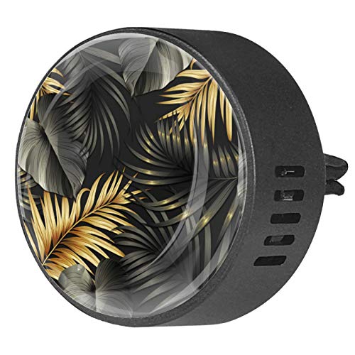 2 Pack Car Aromatherapy Essential Oil Diffuser with Dark Golden Leaves Design - 500X750 Car Air Freshener Vent Clip for Relaxing Drives & Fresh Car Interior