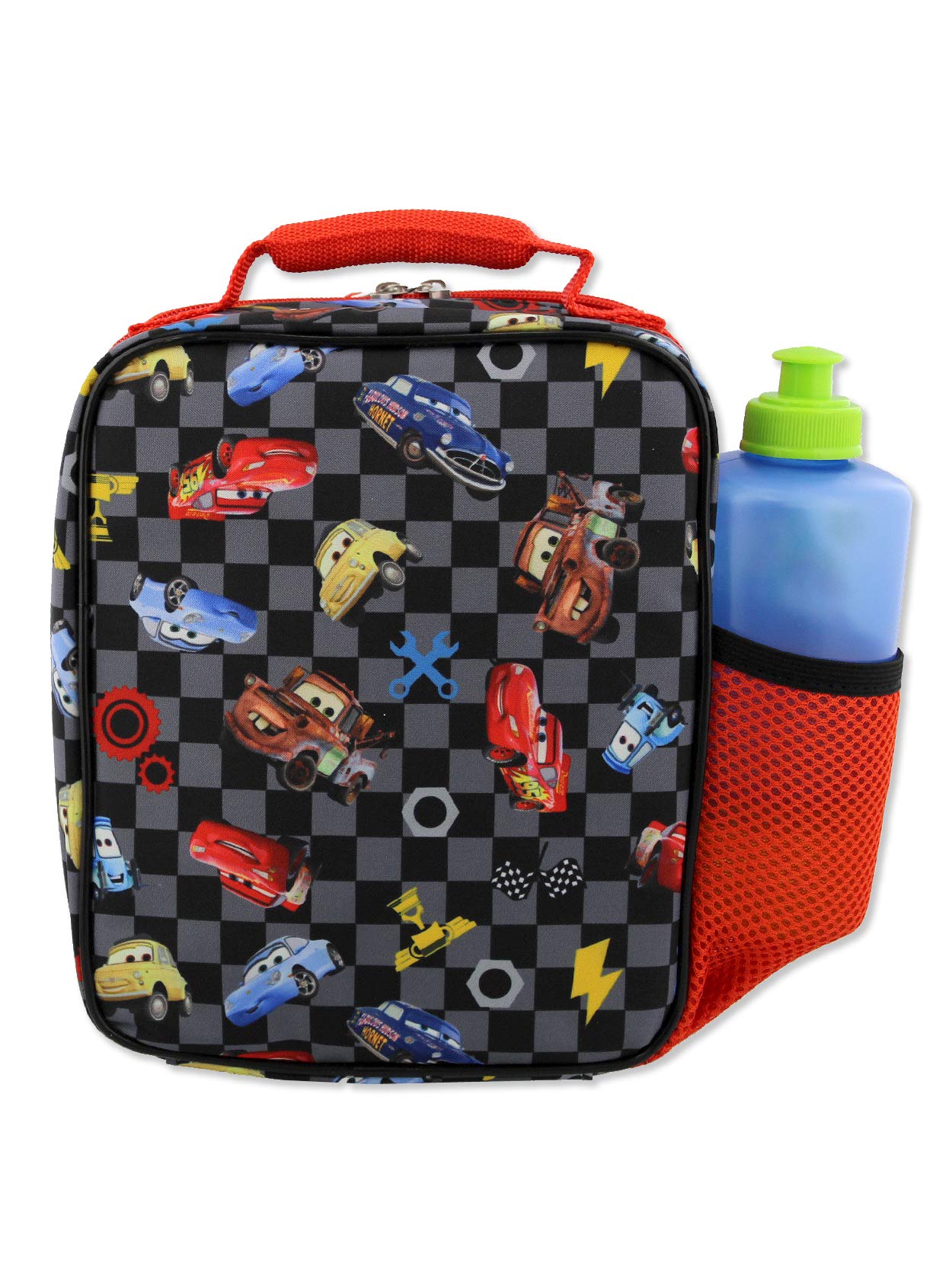 Disney Cars Lightning McQueen Insulated Lunch Box for Boys - Soft, Leak-Proof School Lunch Bag (Black/Red, One Size) - Perfect for School, Picnics & Travel
