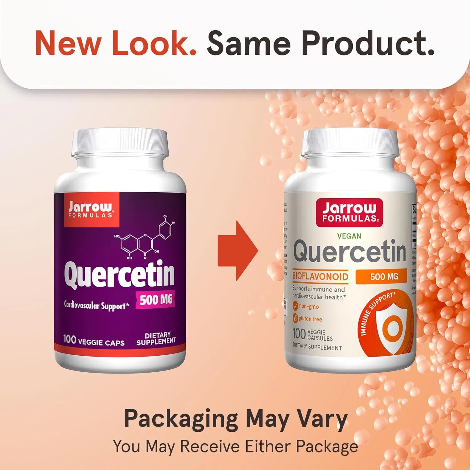 Jarrow Formulas Quercetin 500mg Supplement - Antioxidant Support for Immune Health & Allergy Relief - Daily Wellness & Seasonal Support