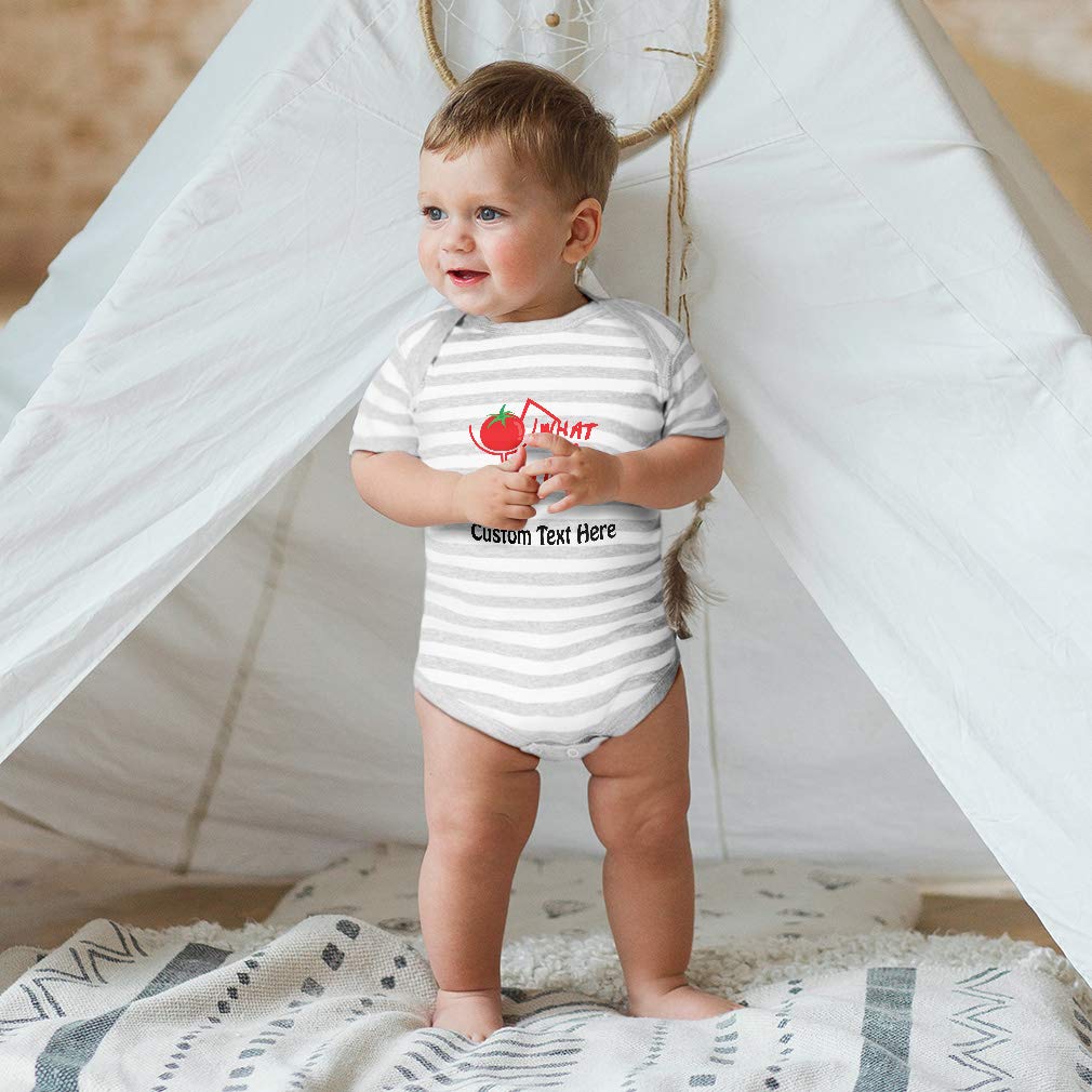 Custom Baby Bodysuit - 'What A Tomato!' Vegetable Print Cotton Onesie for Boys & Girls | Soft Infant Romper for Playtime, Photo Shoots & Everyday Wear