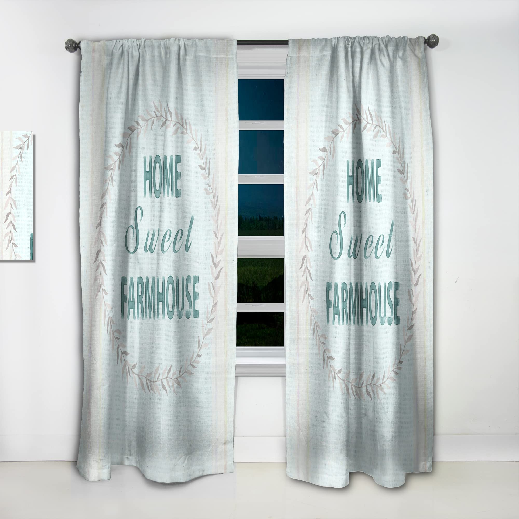Farmhouse Floral Blackout Curtains - Thermal Insulated Single Panel 52x120 Inches - Bedroom & Living Room Window Drapes for Home Decor, Noise Reduction & Light Blocking
