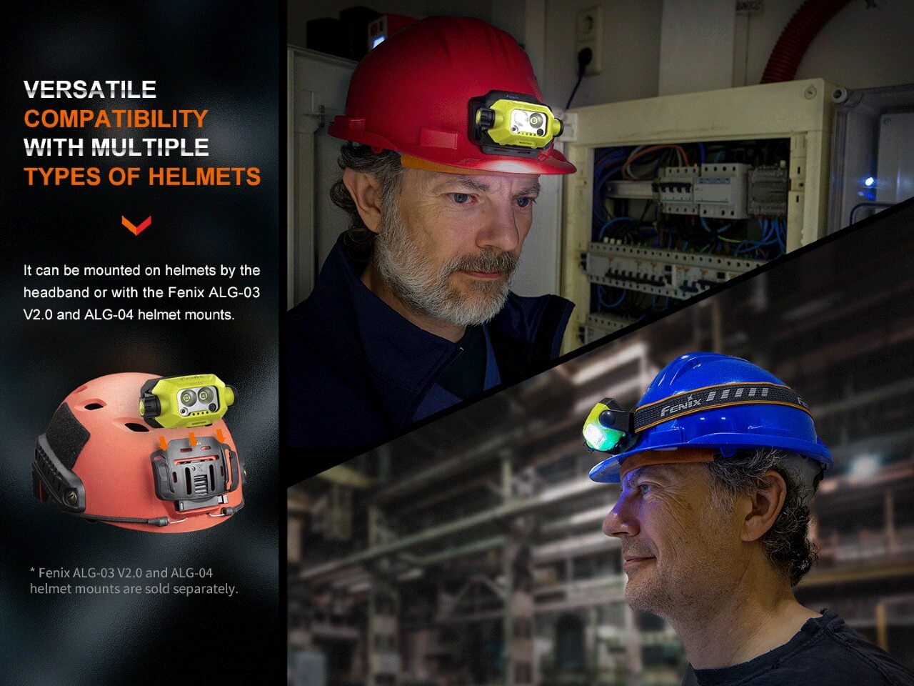 Fenix WH23R Rechargeable LED Headlamp with Motion Sensor - Hands-Free Lighting for Construction, Mining, Camping & Outdoor Activities