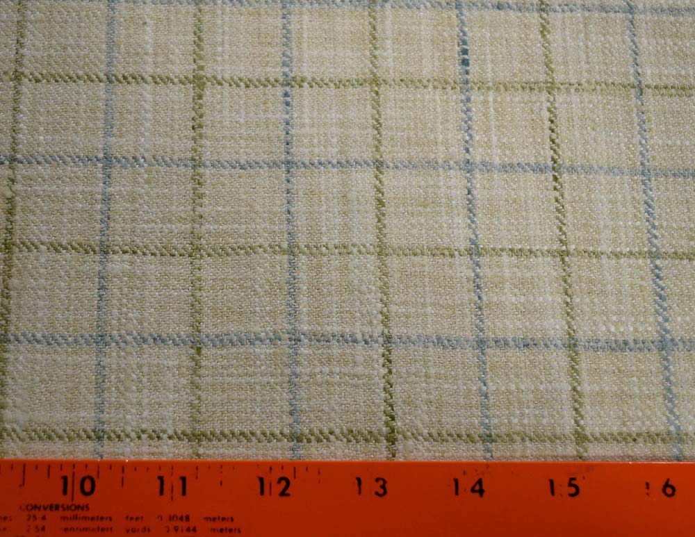 Noble Robins Egg Blue Green Window Pane Check Raw Silk Feel Kaufman Fabric - Perfect for Luxury Upholstery, Drapery & High-End Fashion Design