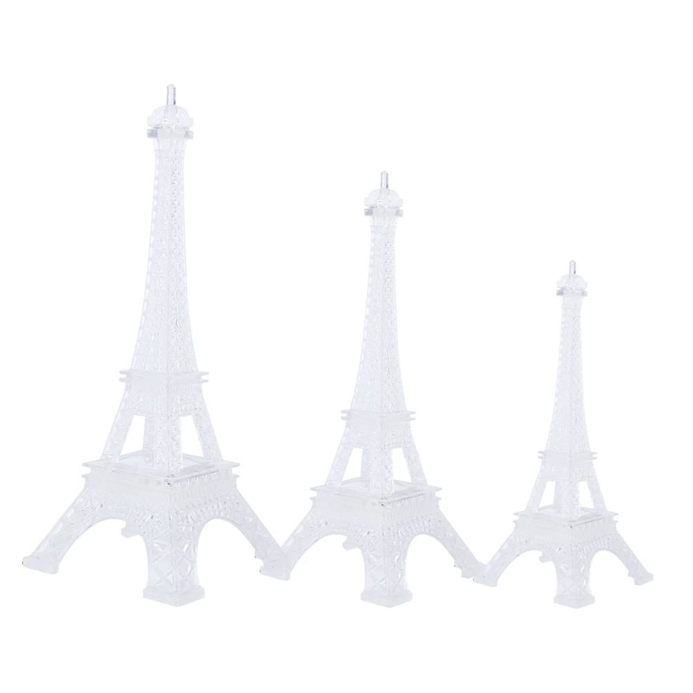 Yardwe 3-Piece Eiffel Tower LED Night Light Set - 3D Paris-Themed Decorative Lamp for Bedroom, Desk & Cake Topping | Perfect Holiday Gift for Kids, Christmas Decor & Home Decoration | Creates Romantic Ambiance for Parties, Weddings & Nursery Rooms