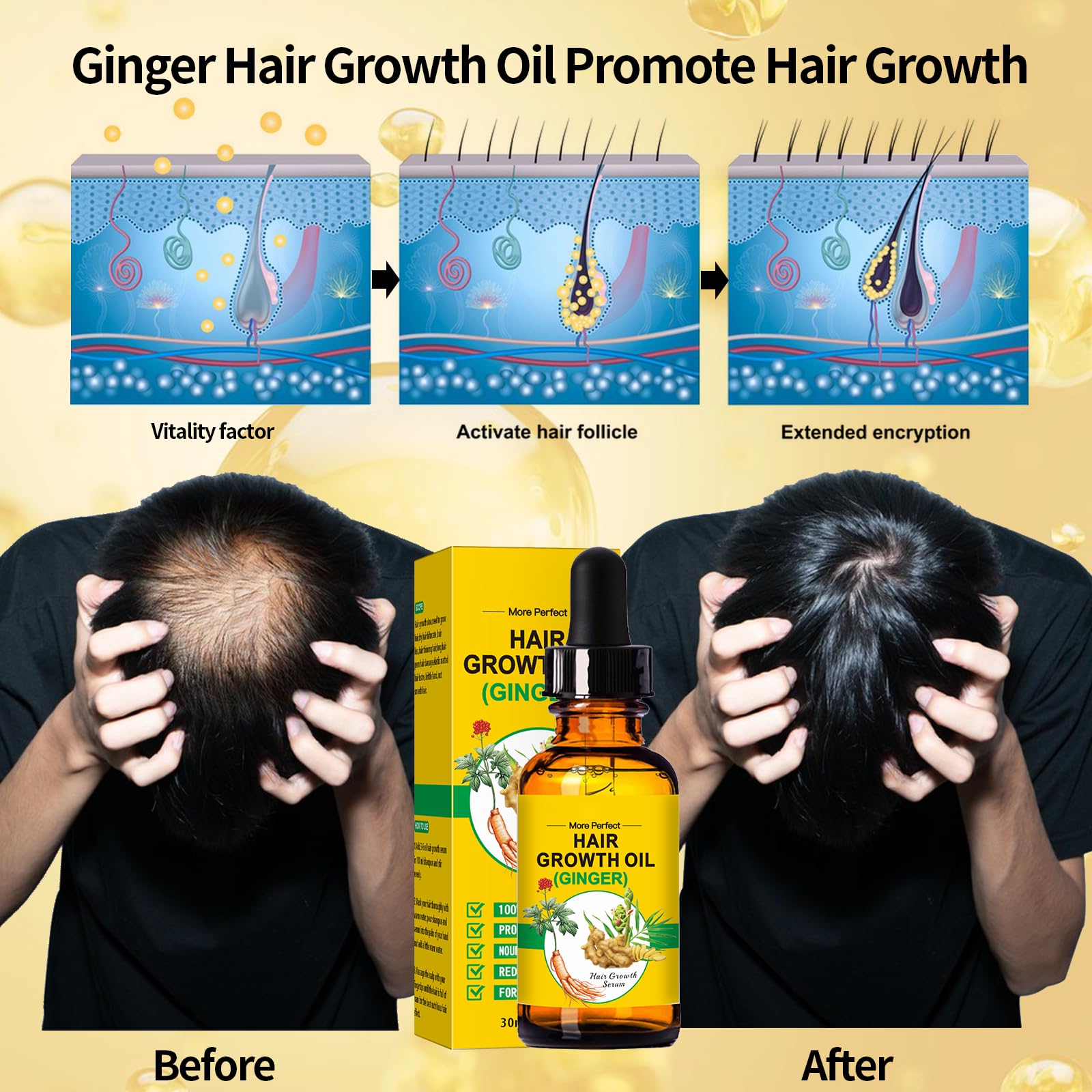 Organic Batana Oil for Hair Growth & Repair - Natural Hair Mask with Ginger for Thicker, Stronger Hair - Scalp Nourishment & Frizz Control - Best for Dry, Damaged Hair Treatment - Perfect for Daily Hair Care & Styling