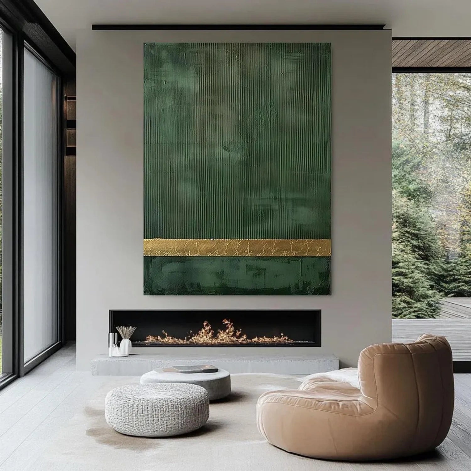 Blue & Green Abstract Wall Art Print #BG124 - Modern Home Decor for Living Room, Bedroom & Office