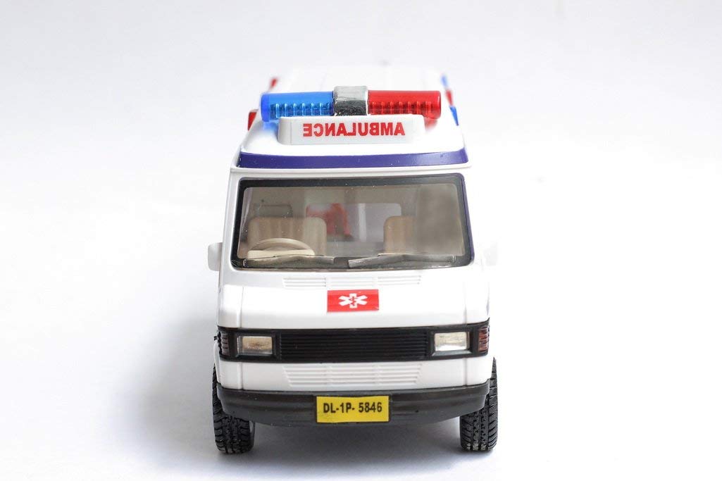 Rescue Ambulance Toy for Kids with Openable Tailgate, Detachable Stretcher & Saline Stand - Pull Back Action Vehicle, White (1 Pack) - Perfect for Role Play, Emergency Simulation & Pretend Play Scenarios