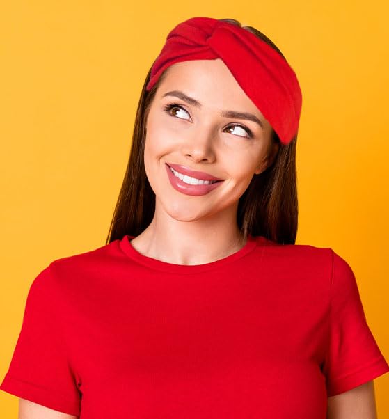 Elegant Red Twist Headbands for Women - Fashionable Hair Accessories for Work, Parties & Everyday Wear