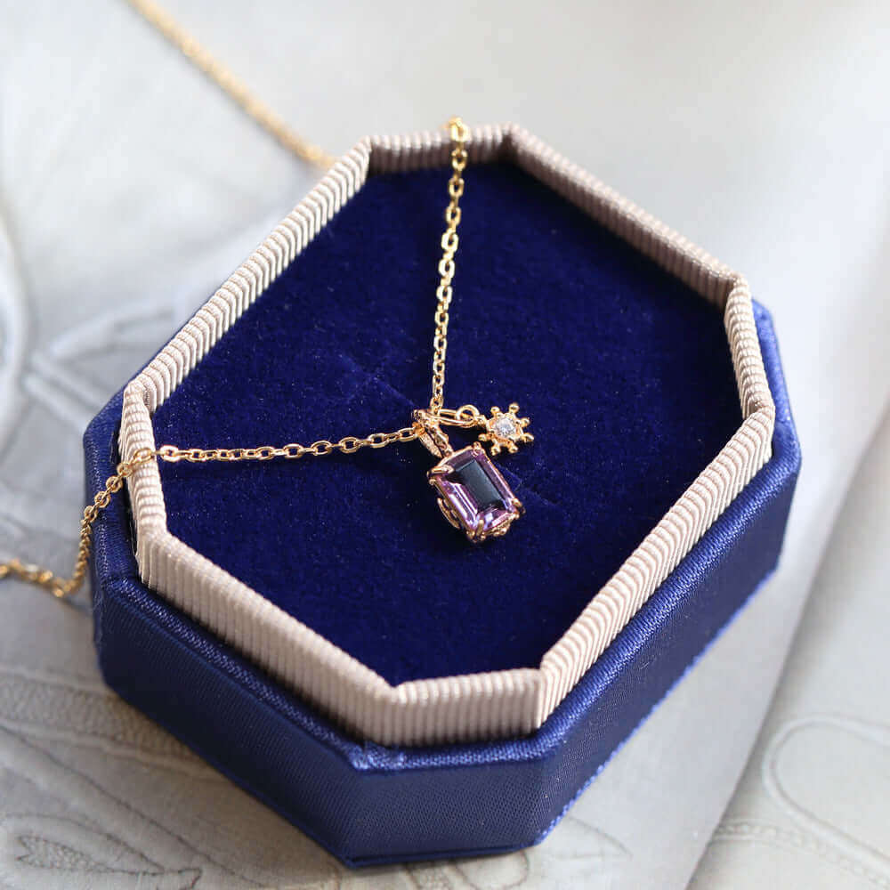 Make A Wish Amethyst Peridot Sandstone Pendant Necklace with Snowflake Charm | HD154 | Elegant Jewelry Gift for Women, Birthday, Christmas & Special Occasions