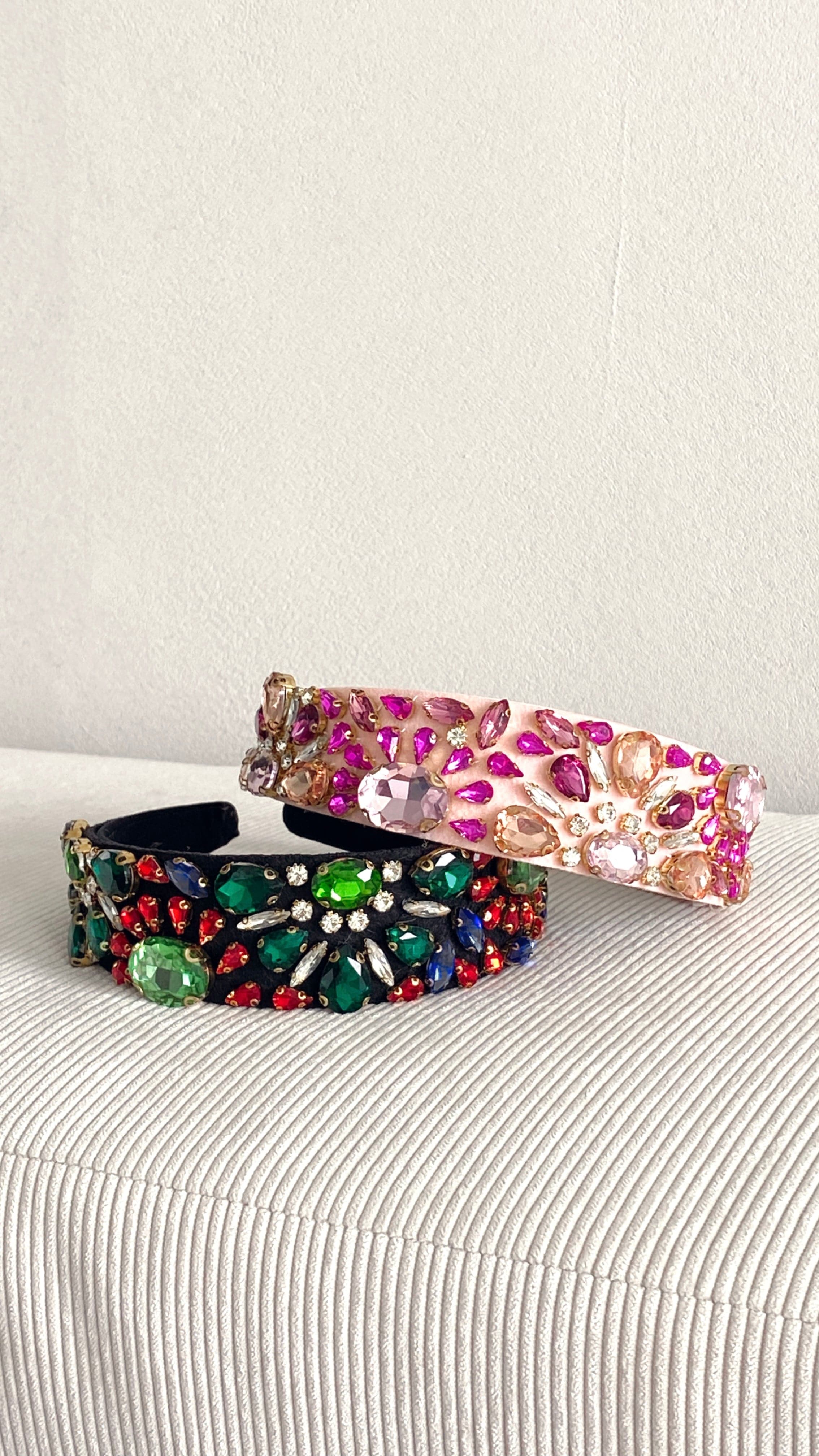 Elegant Flower Garden Jeweled Headband - Green & Multicolor Hair Accessory for Women & Girls - Perfect for Weddings, Parties & Special Occasions