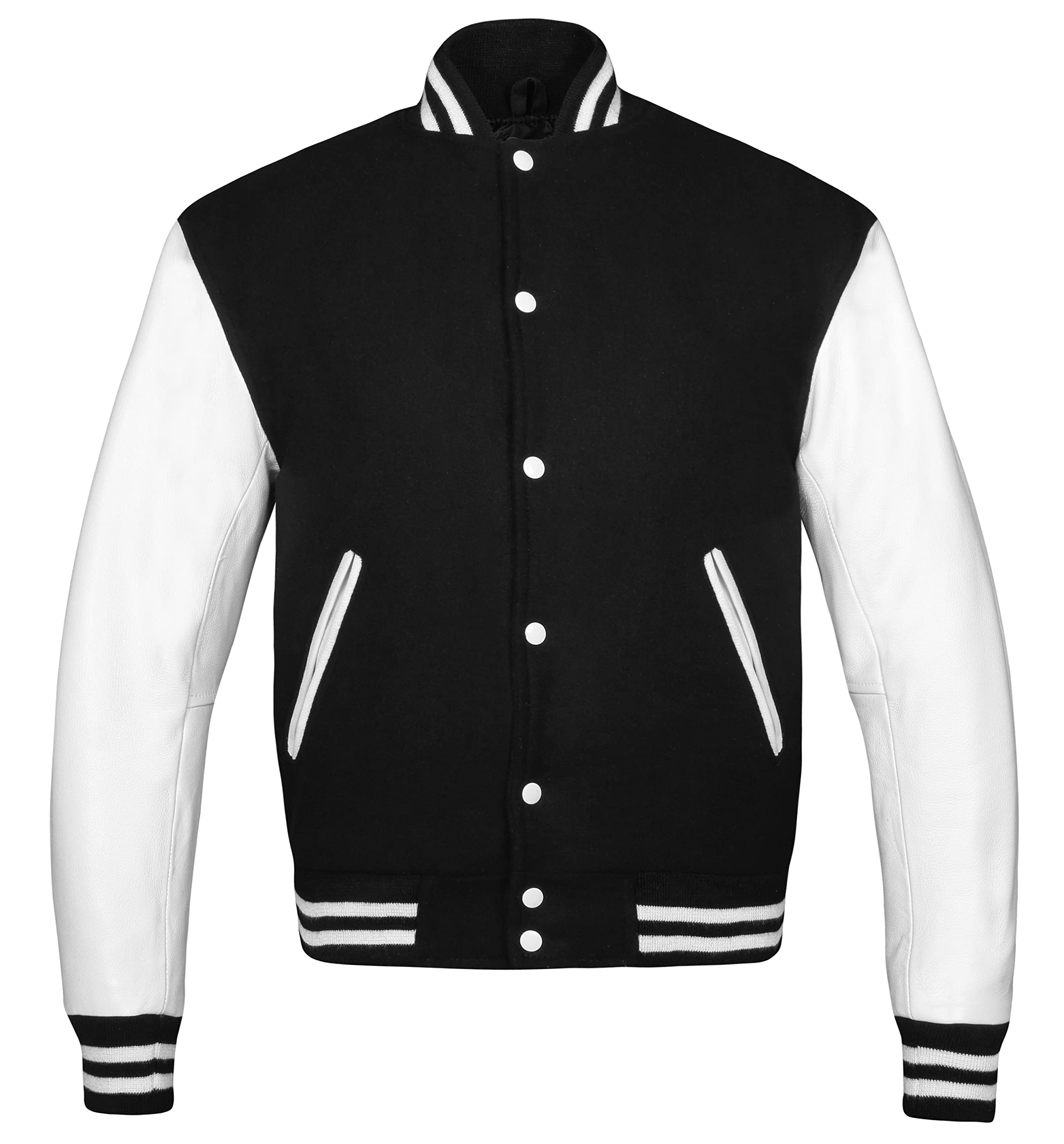Original Brutul Bee Leather Varsity Jacket - Genuine Wool & Leather Letterman Jacket - American Style Baseball Jacket for Men - Perfect for High School Sports, College Games & Casual Streetwear