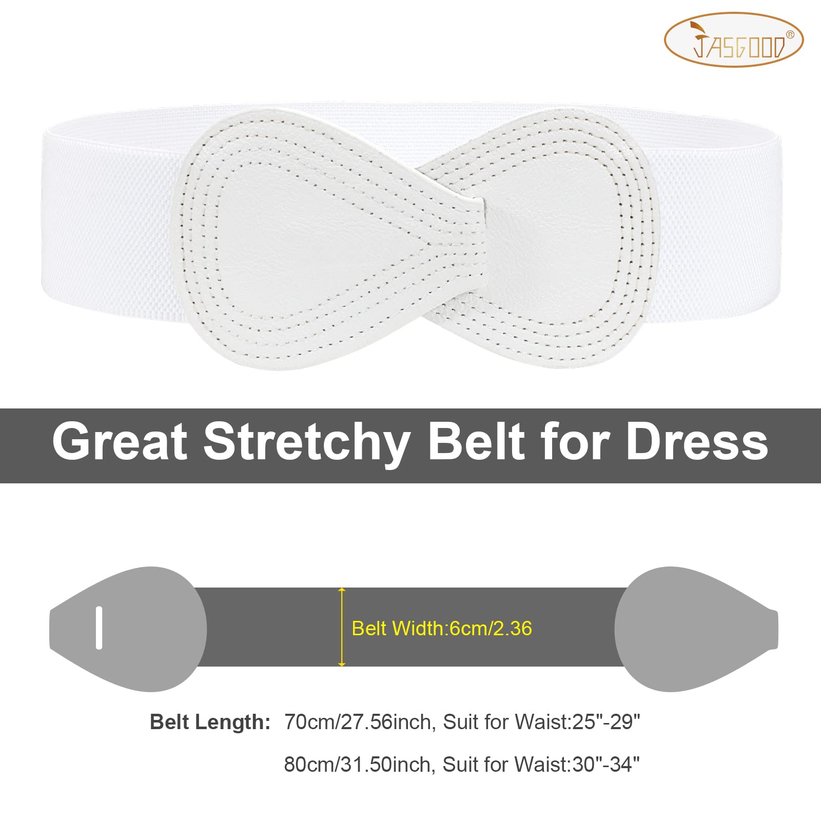 JASGOO Vintage Wide Elastic Waist Belt for Women - Stretchy Dress Belt - Perfect for Dresses, Skirts & High-Waisted Outfits