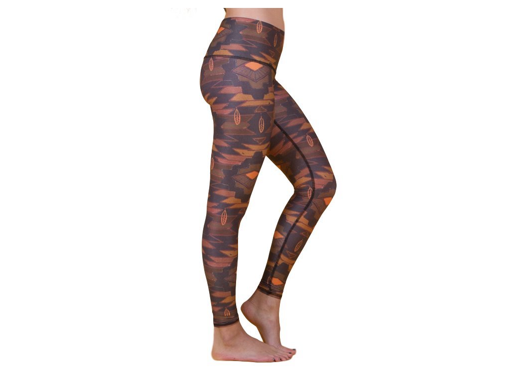 Teeki Women's High-Waisted Yoga Leggings & Hot Pants - Southern Cross Print (Black) | Soft Breathable Workout Pants for Yoga, Running & Gym | Eco-Friendly Activewear