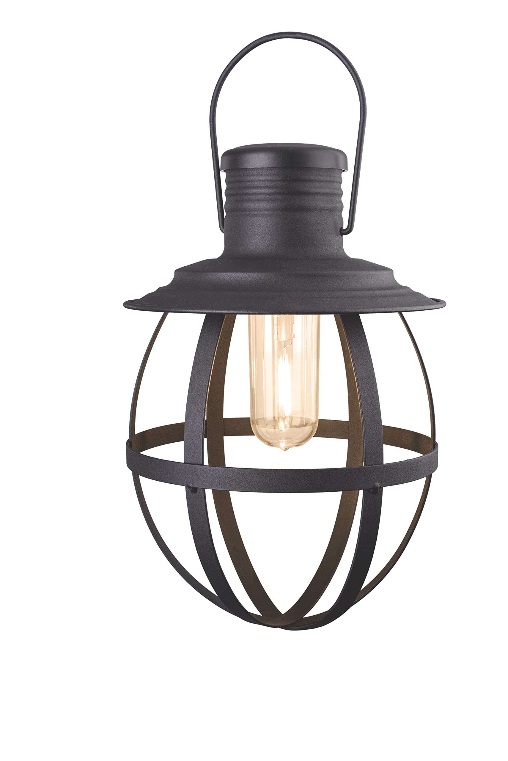 Xodus Innovations BL840 Battery Powered Outdoor LED Hanging Lantern - 11 Inch Decorative Metal Light with 4/6/8 Hour Timer, Black - Perfect for Patio, Garden, Porch & Backyard Decor