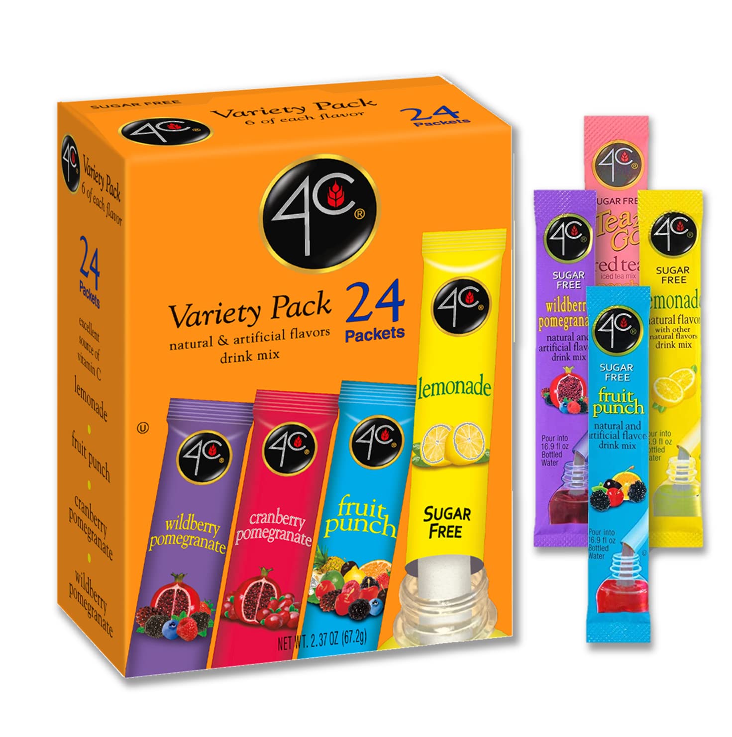 Totally Light 2-Go Drink Mix Variety Pack - 24 Stick Box | Sugar-Free & Low-Calorie Powdered Beverage for Weight Loss & Energy Boost | Perfect for Office, Gym & Travel Hydration