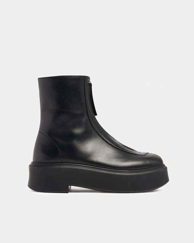 Stylish Black Leather Platform Ankle Boots for Women - Chunky Heel & Comfortable Walking Shoes | Perfect for Fall Fashion, Night Out & Casual Wear