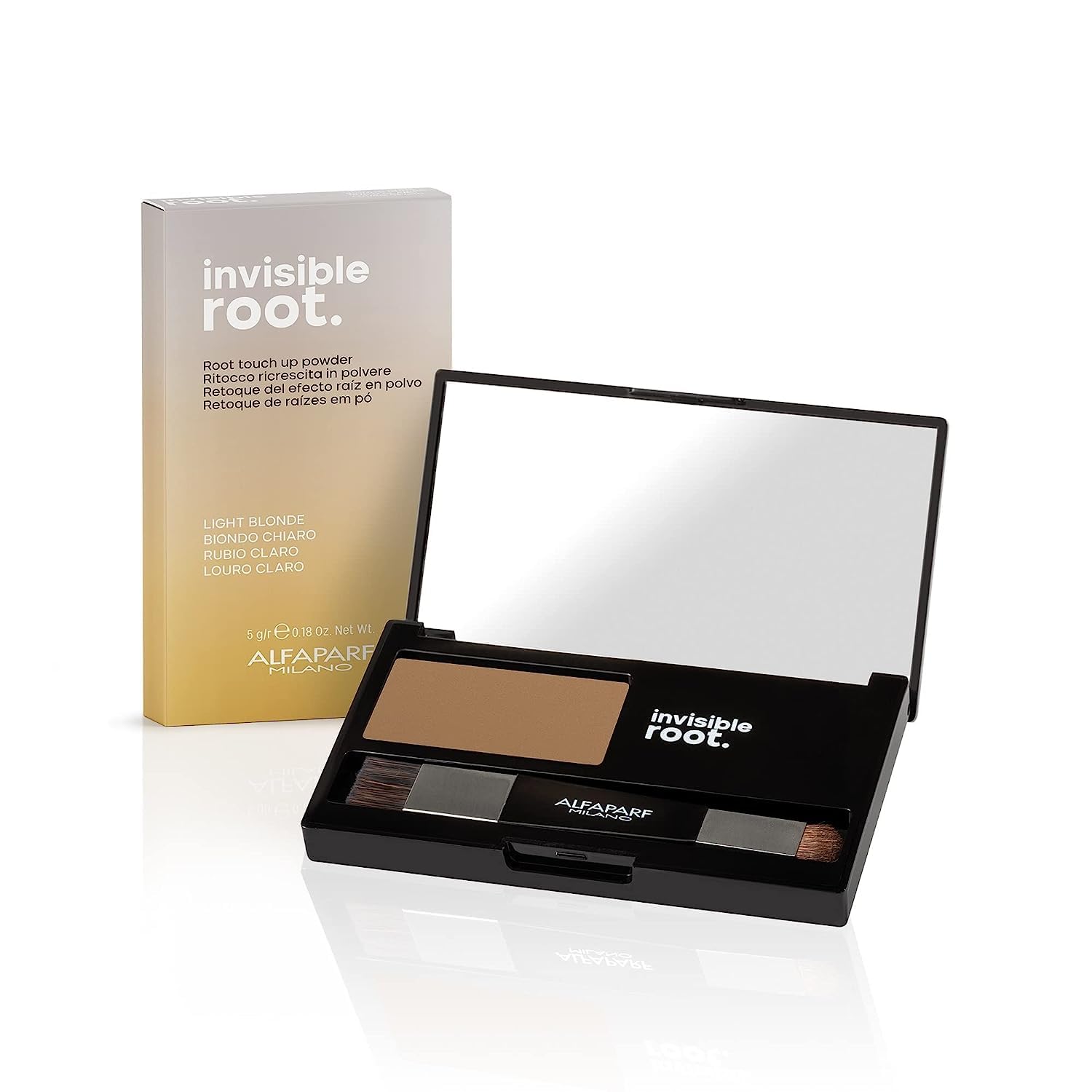 Alfaparf Milano Invisible Root Touch Up Powder - Temporary Hair Color for Gray Coverage & Root Concealer - Quick Hair Color Regrowth Cover Up for Men & Women - Perfect for Touch-Ups Between Salon Visits & Special Occasions