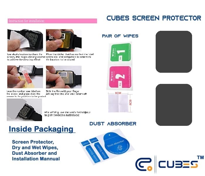 Fire-Boltt Solaris 1.78 Inch Smart Watch Screen Protector - 2 Pack 9H Hardness TPU Film, Anti-Scratch, Touch Sensitive, Ultra Thin & Durable for Workouts, Running & Daily Use