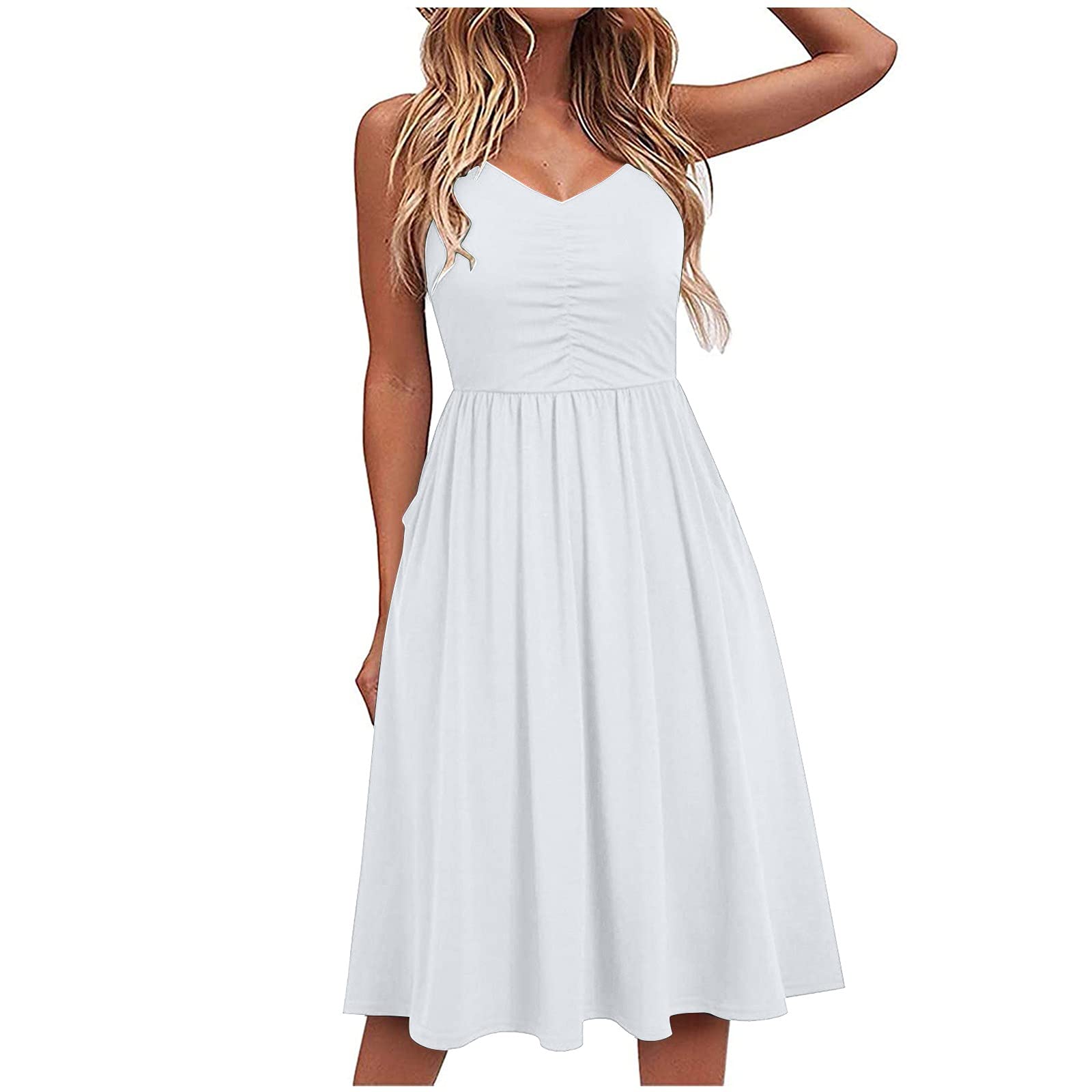 Elegant Vintage Floral Print Summer Beach Dress for Women - Knee Length Swing Dress for Casual Outings, Vacations & Outdoor Events