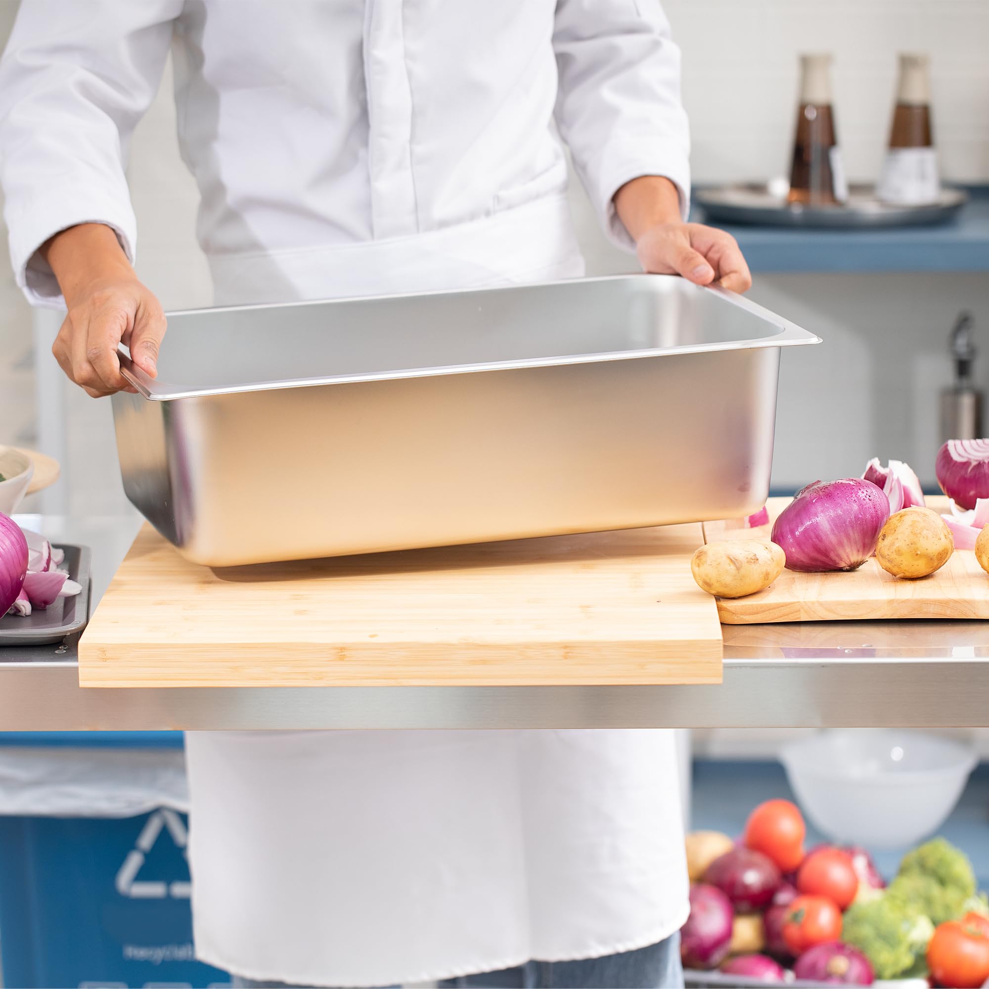 6-Pack Stainless Steel 6 Inch Deep Full Size Catering Pans - Commercial Food Storage & Steamer Pans for Hotels, Restaurants & Buffets - Durable Metal Food Trays for Steam Tables & Food Warmers - Perfect for Catering, Meal Prep & Bulk Food Service