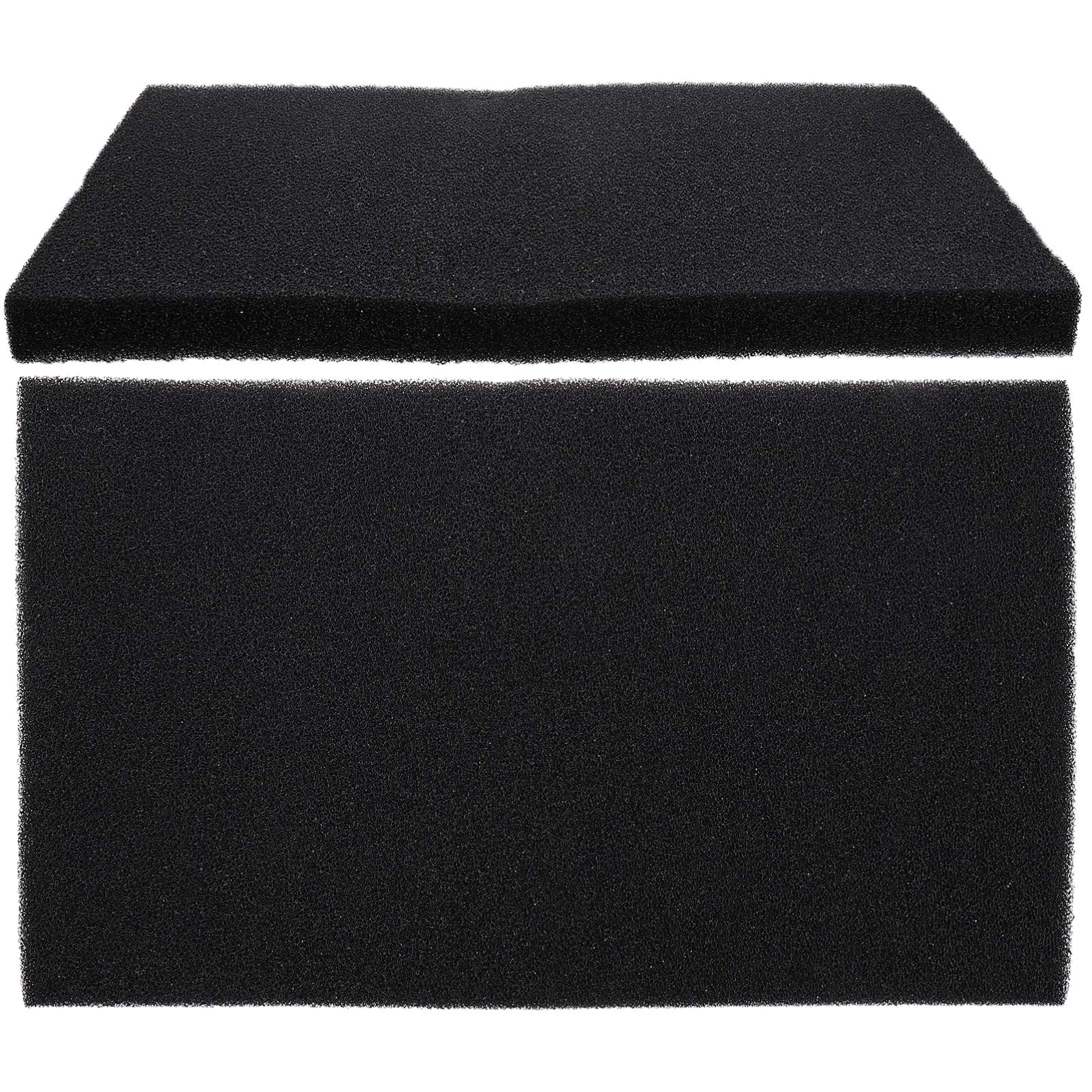 POPETPOP Aquarium Filter Pad - 2 Pack Carbon Infused Sponge Filter Media for Fish Tanks, Aquariums & Fish Bowls - Black - Improves Water Clarity & Removes Impurities - Ideal for Freshwater & Saltwater Tanks