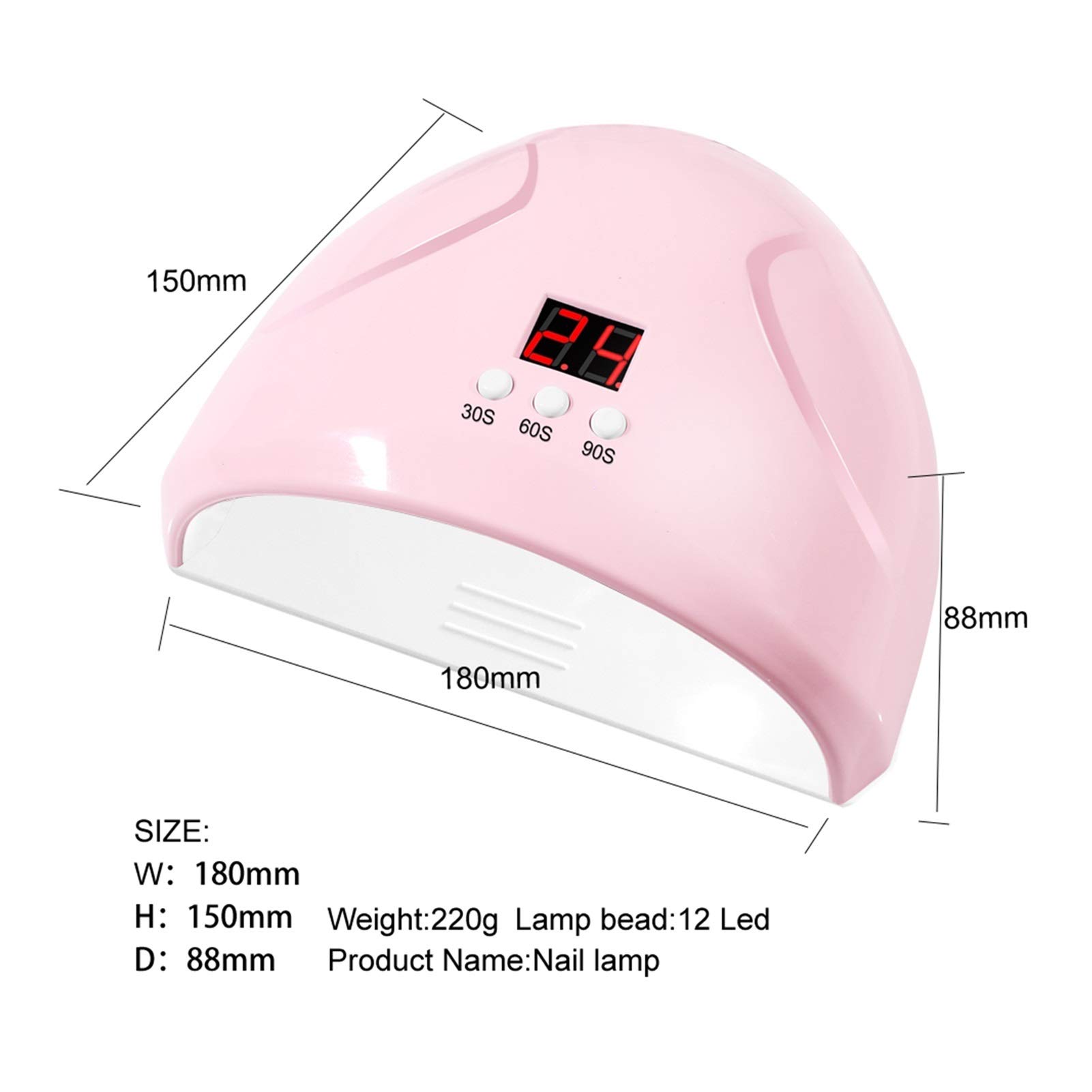 36W LED Nail Lamp with Auto Sensor - Professional Gel Nail Dryer for Gel Polish & Polygel Curing - 3 Timer Settings & LCD Countdown Display (White) | Perfect for Home Manicures & Salon Nail Art