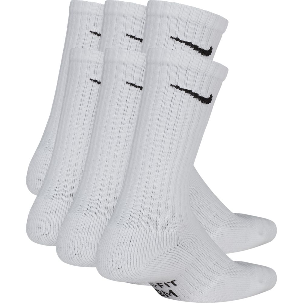Nike Youth Everyday Crew Socks 6-Pack for Boys & Girls - Comfortable Athletic Socks for School, Sports & Daily Wear