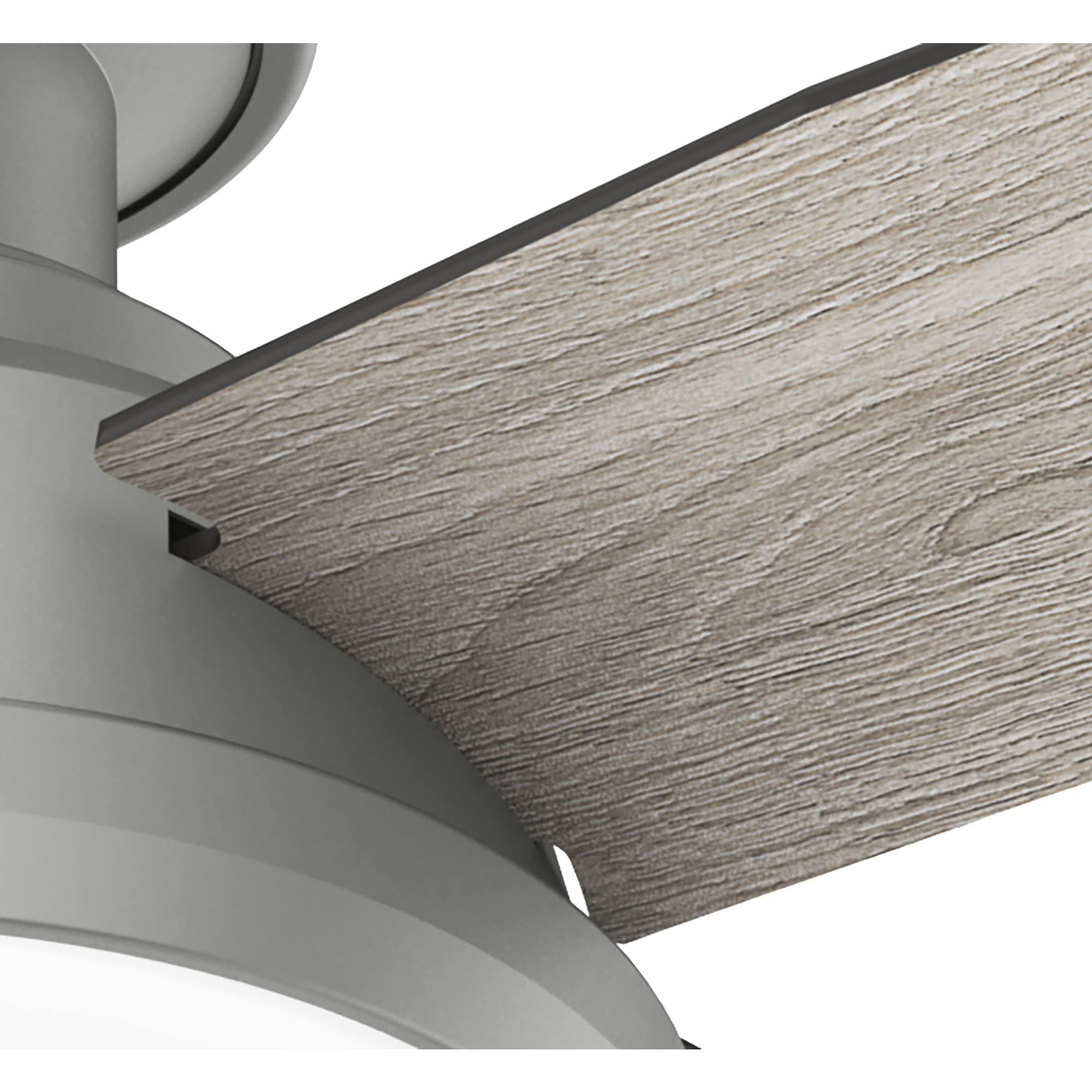 Hunter Fan Company 51757 Dempsey 44-Inch Indoor/Outdoor Ceiling Fan with Light Kit, Brushed Silver Finish - Perfect for Bedroom, Living Room, Patio & Covered Porches
