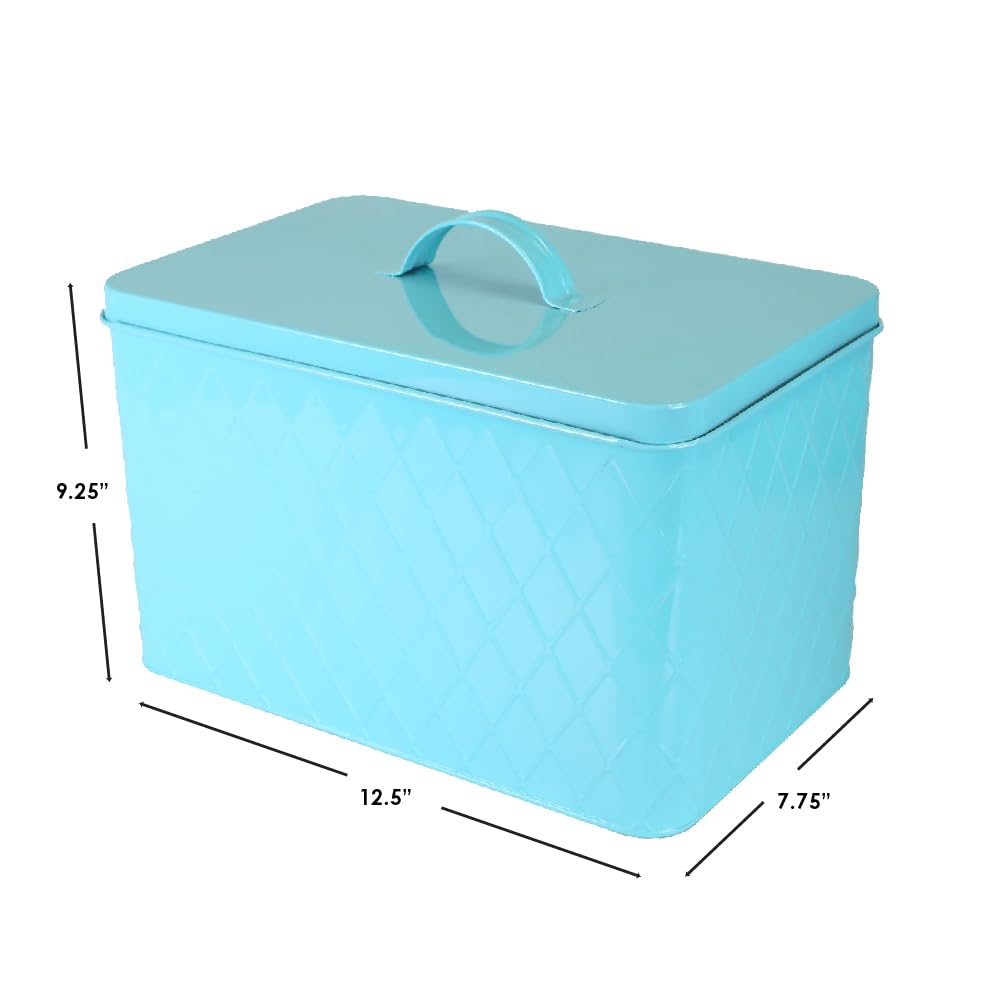 Home Basics Tin Kitchen Food Storage Canister Set - Airtight Bread Box with Lid for Pantry Organization | Perfect for Storing Bread, Cookies, and Dry Goods in Your Kitchen