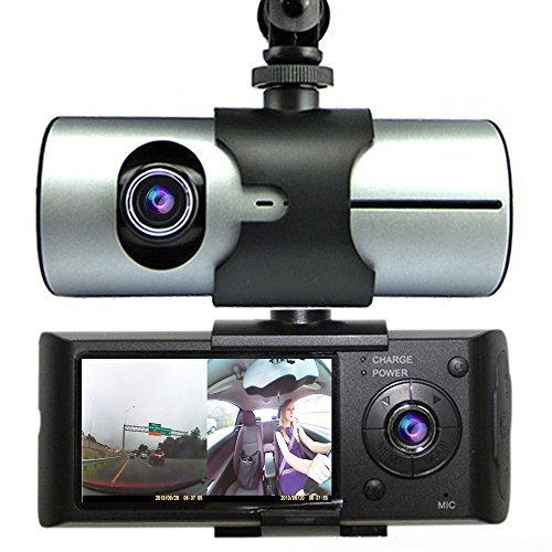 Indigi® Dual Lens Car Dash Cam with Front and Rear Camera - 1080P HD DVR, GPS Tracking, Night Vision, Loop Recording - Perfect for Uber, Lyft, Taxi Drivers and Road Trip Safety