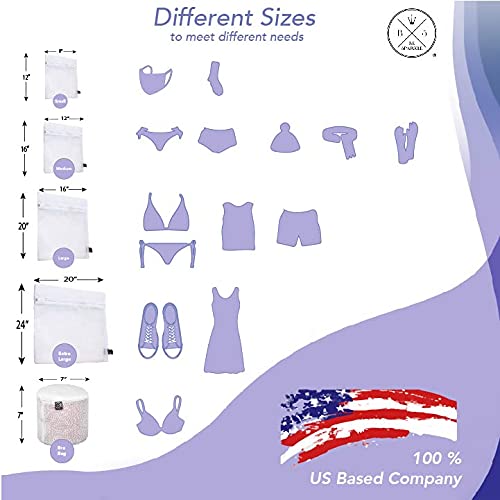 Be Sparkle Laundry Bags for Delicates - 2 Pack Durable Mesh Wash Bags for Face Masks, Bras, Lingerie & Delicate Clothing - Gentle Protection for Hand Wash & Machine Wash