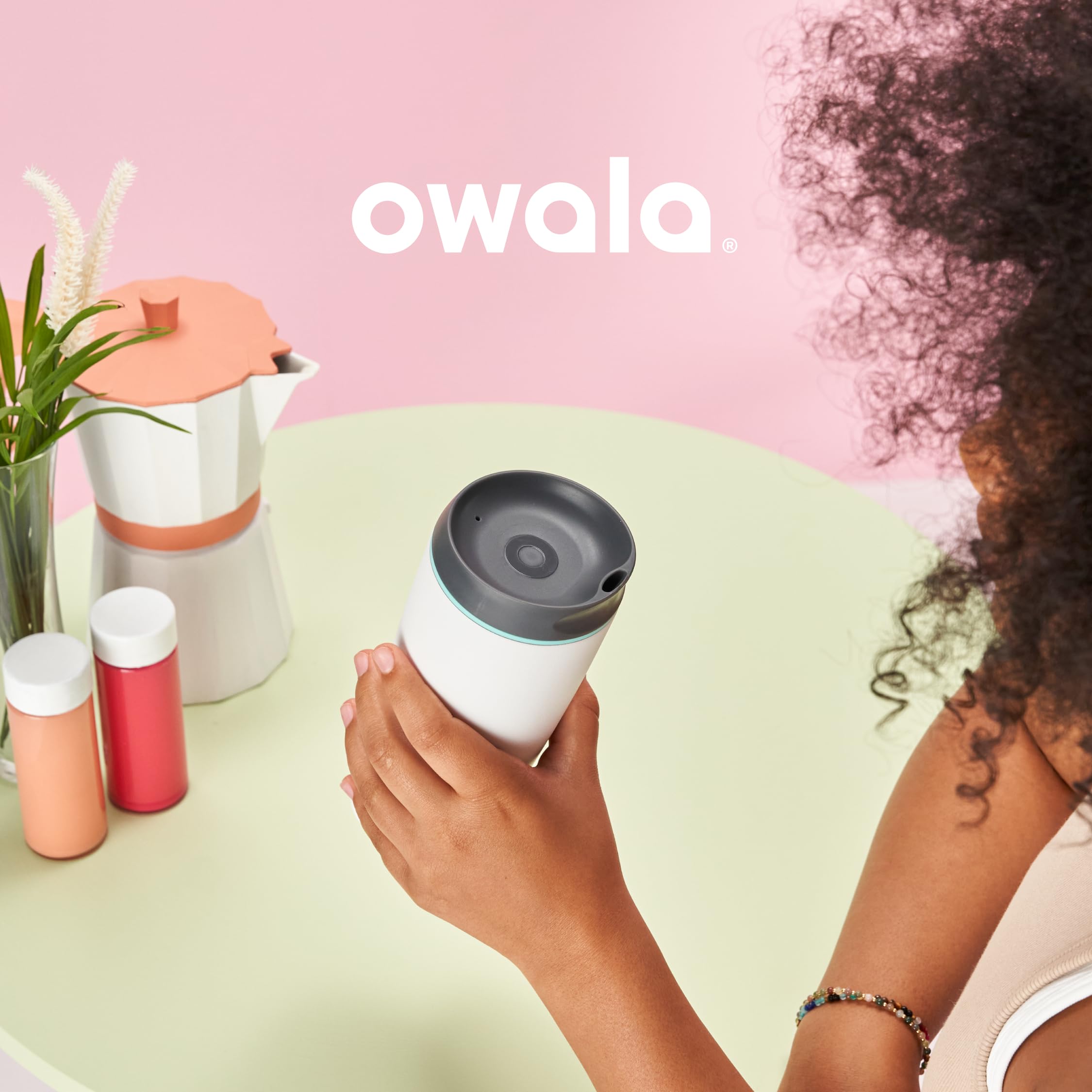 Owala SmoothSip 20oz Insulated Stainless Steel Coffee Tumbler - BPA Free Reusable Travel Mug for Hot & Iced Coffee, Pink Watermelon Breeze - Perfect for Office, Commuting, and Outdoor Adventures