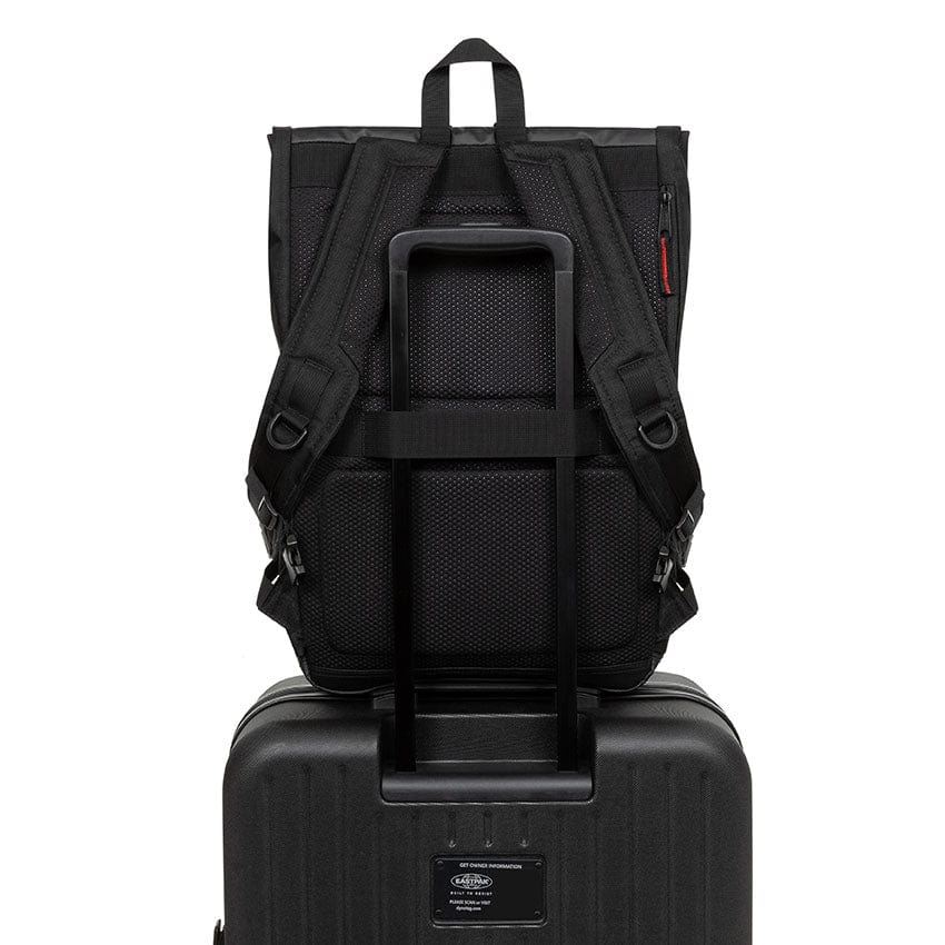 Eastpak Tecum Roll CNNCT Backpack - Durable Rip Black Design for School, Travel & Daily Use | Water-Resistant & Stylish Laptop Bag for Students & Professionals