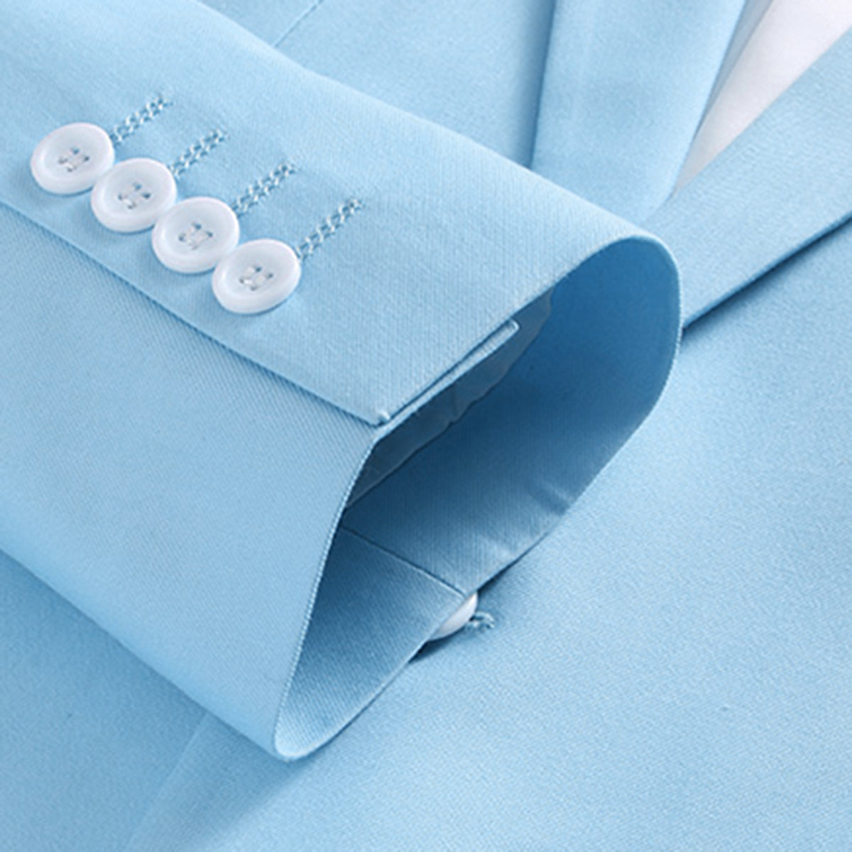 2 Piece Slim Fit Light Blue Men's Suit - Elegant Business & Formal Wear for Weddings, Office & Special Occasions